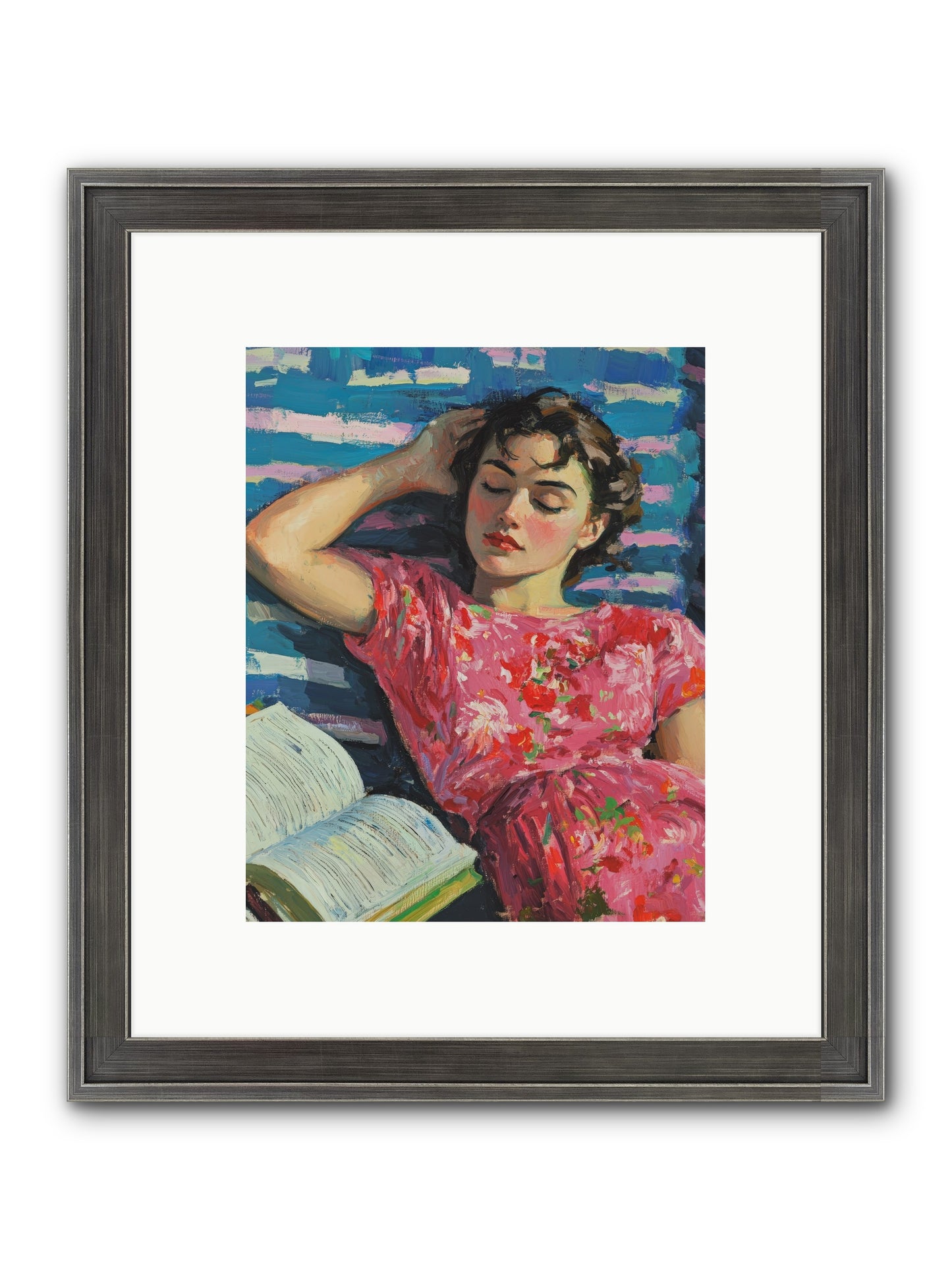 Pink Pages Framed Print - Slimwoods Black/Silver 8x10