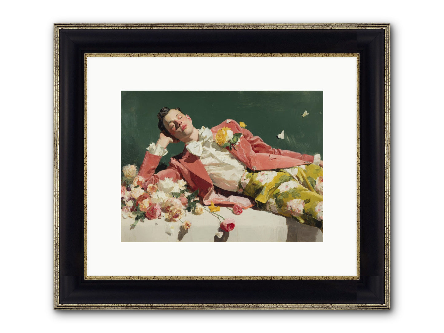 Pink Was The Color Of Celebration Framed Print - Black & Gold 12x9