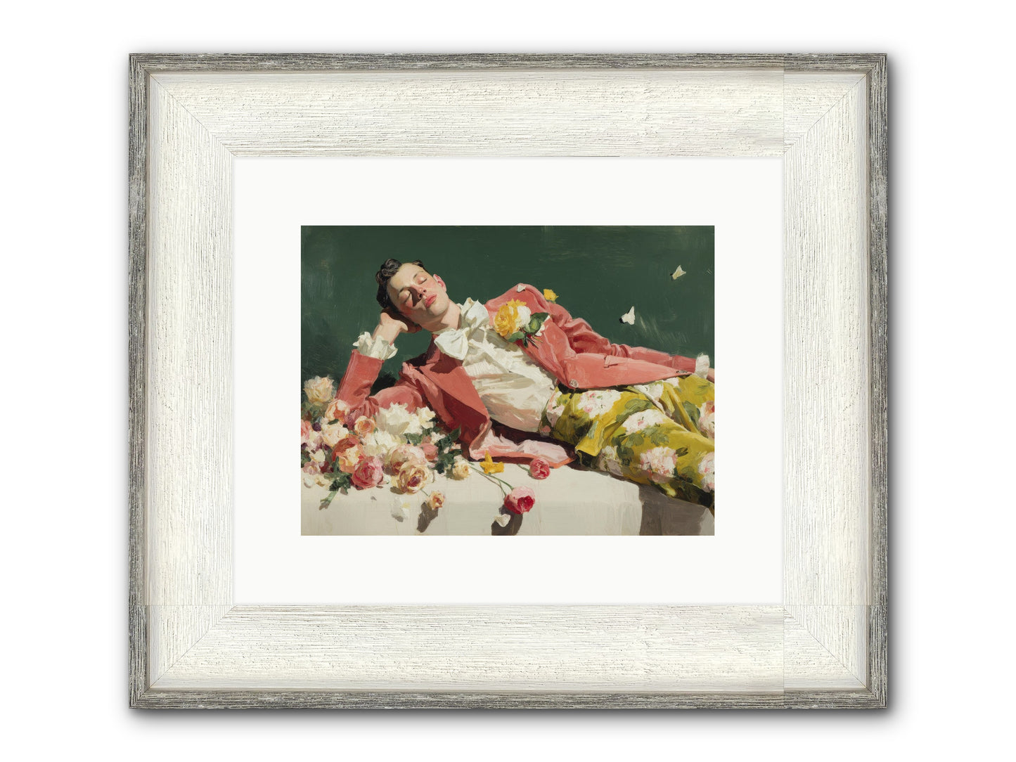 Pink Was The Color Of Celebration Framed Print - Driftwood White 12x9