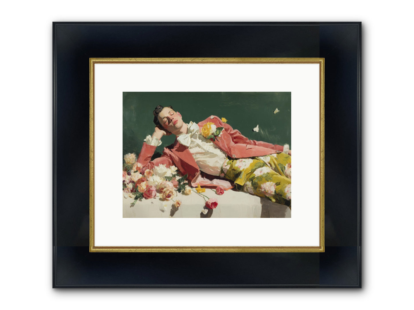 Pink Was The Color Of Celebration Framed Print - Wide Black w/Gold 12x9
