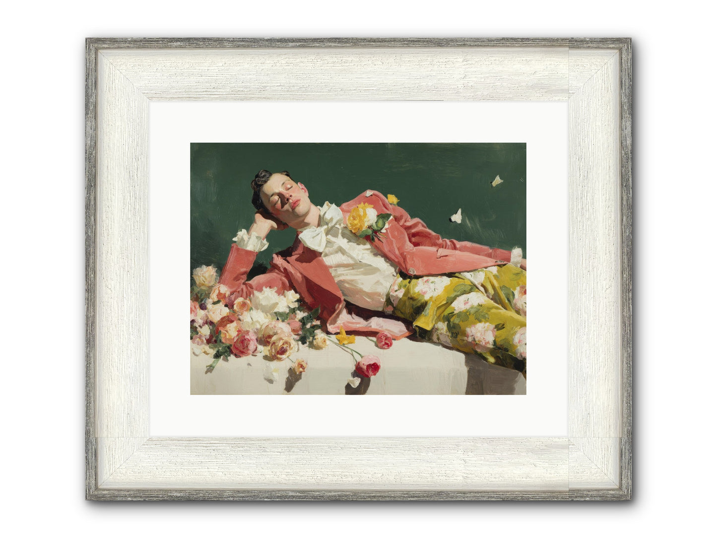 Pink Was The Color Of Celebration Framed Print - Driftwood White 16x12