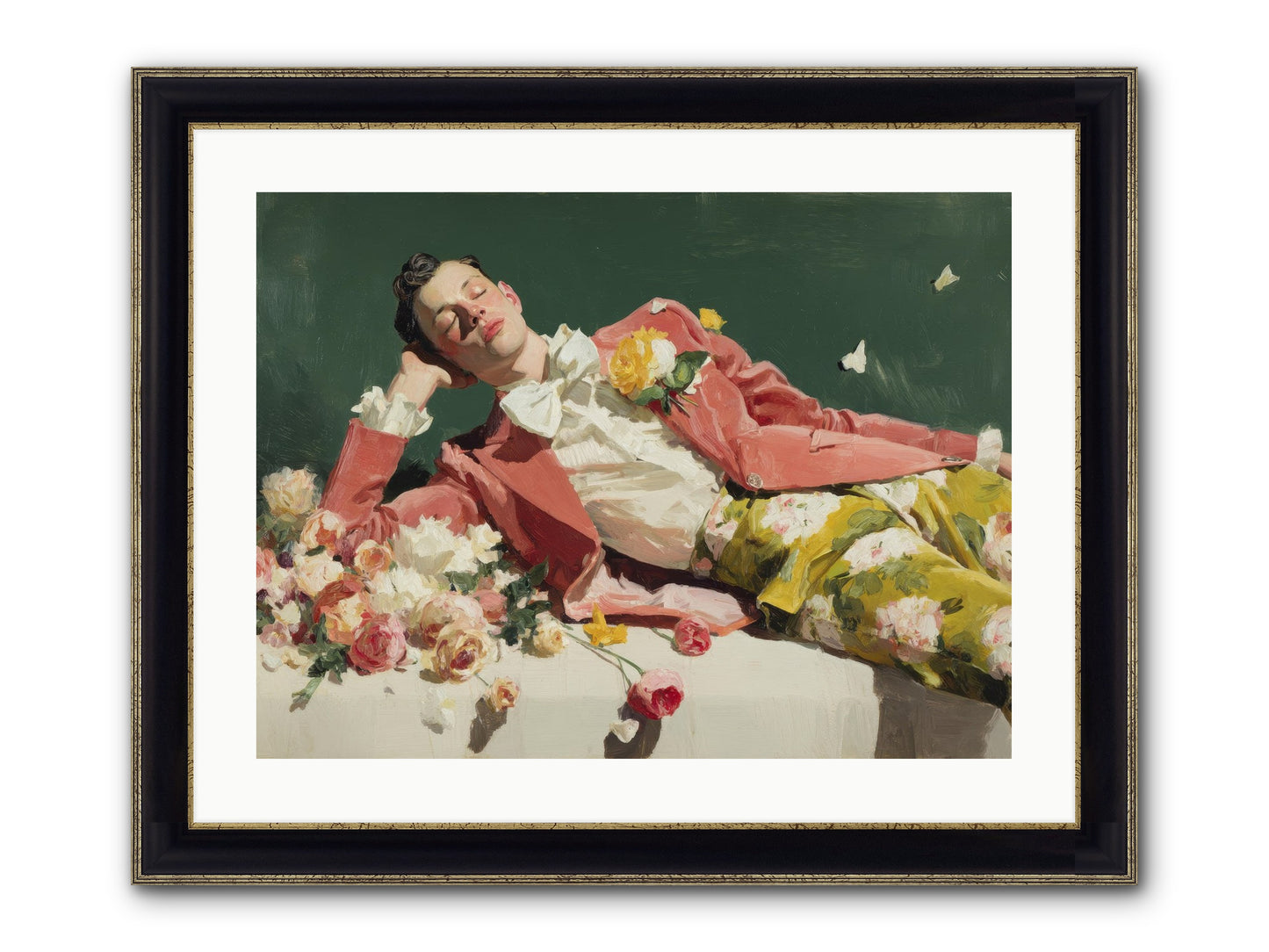 Pink Was The Color Of Celebration Framed Print - Black & Gold 24x18