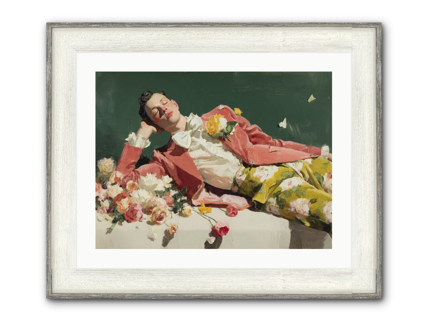 Pink Was The Color Of Celebration Framed Print - Driftwood White 24x18