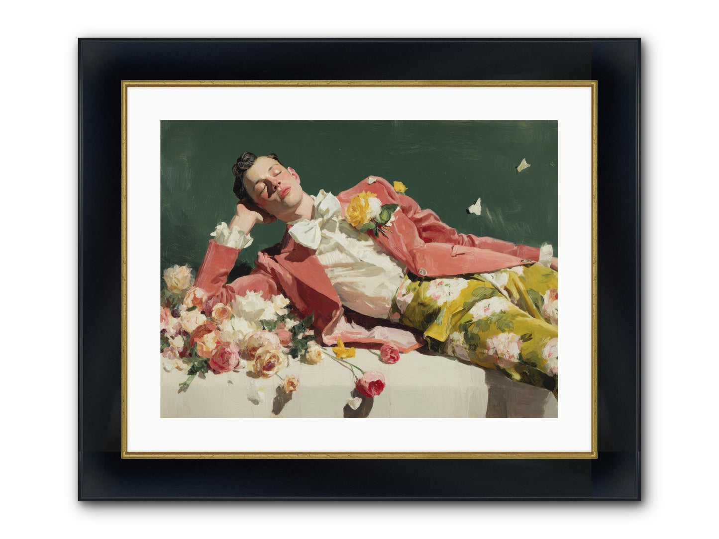 Pink Was The Color Of Celebration Framed Print - Wide Black w/Gold 24x18