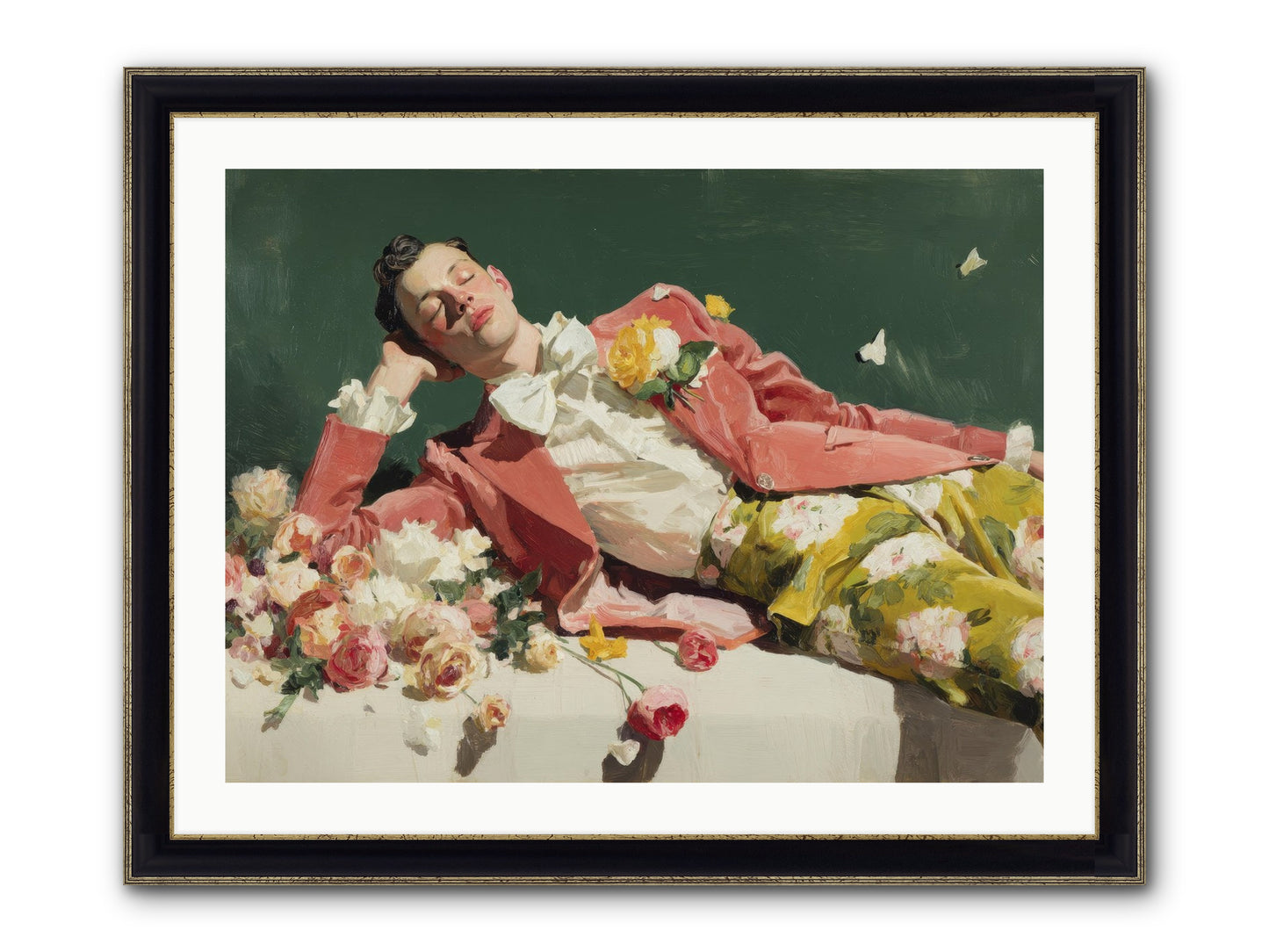 Pink Was The Color Of Celebration Framed Print - Black & Gold 32x24