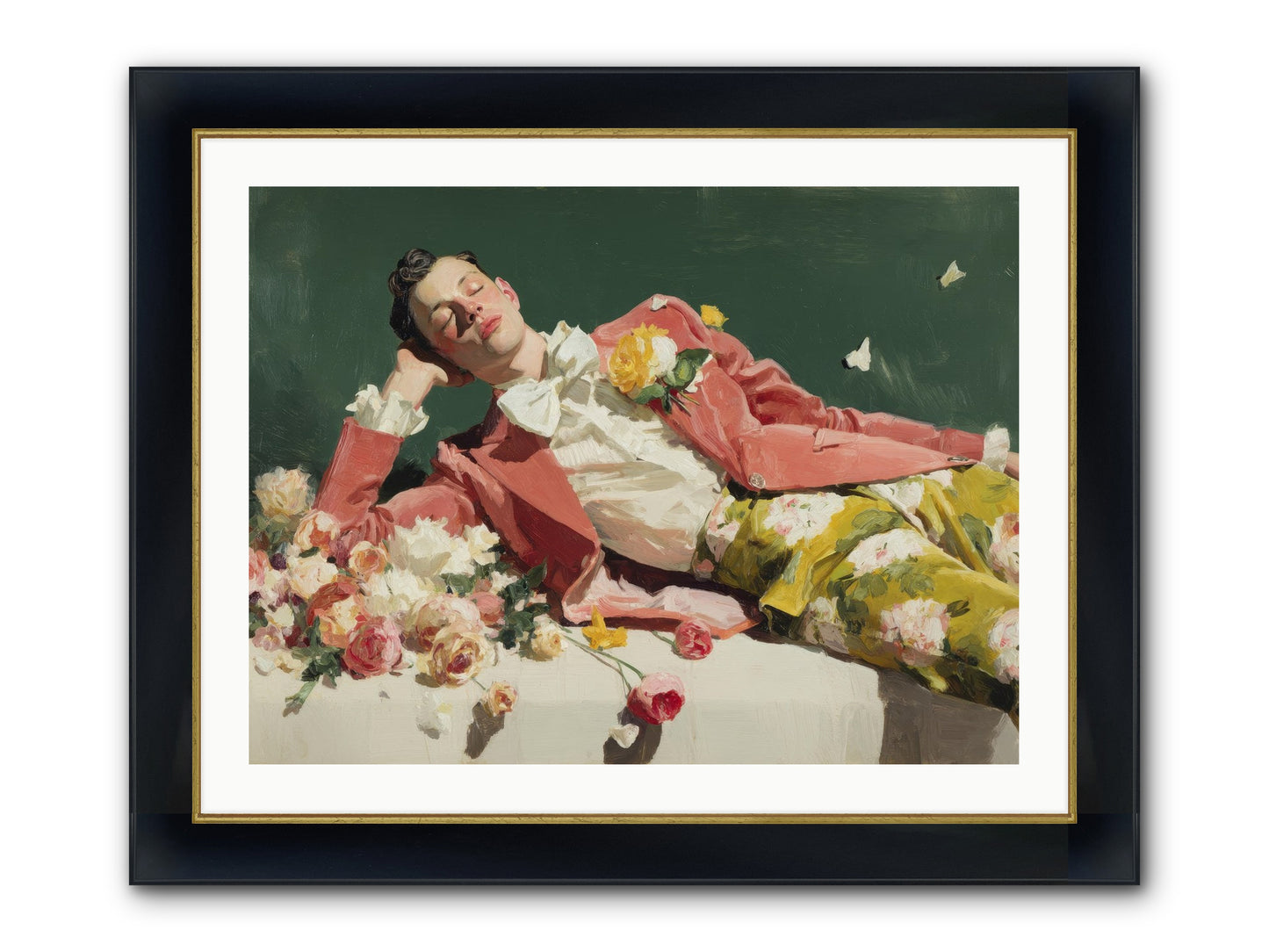 Pink Was The Color Of Celebration Framed Print - Wide Black w/Gold 32x24
