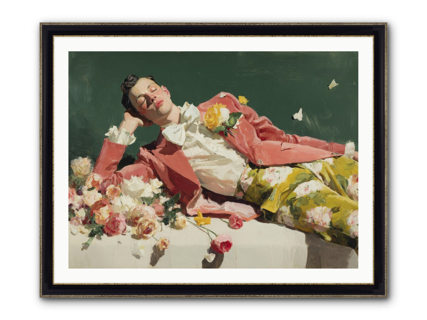 Pink Was The Color Of Celebration Framed Print - Black & Gold 40x30