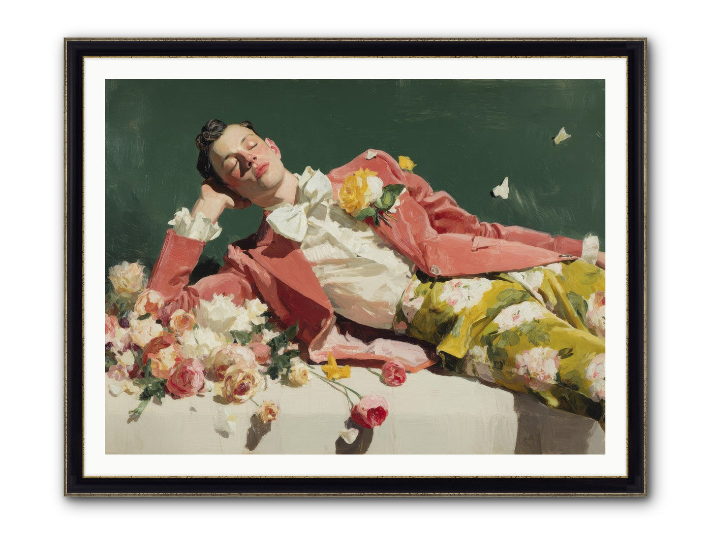 Pink Was The Color Of Celebration Framed Print - Black & Gold 48x36