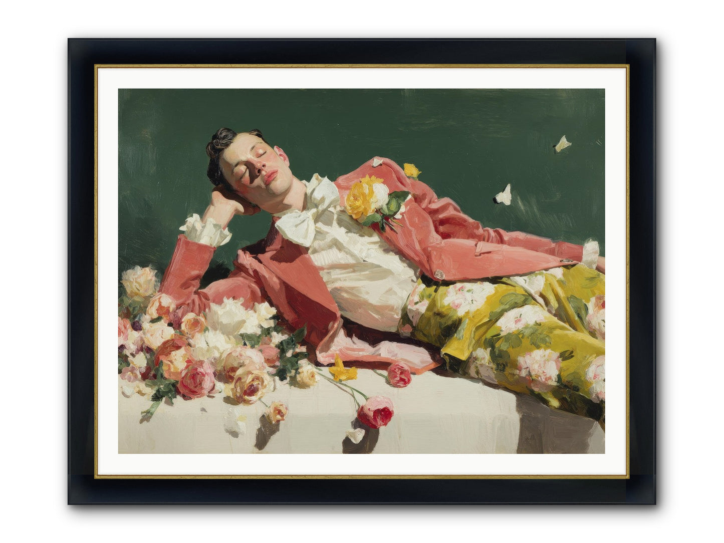 Pink Was The Color Of Celebration Framed Print - Wide Black w/Gold 48x36
