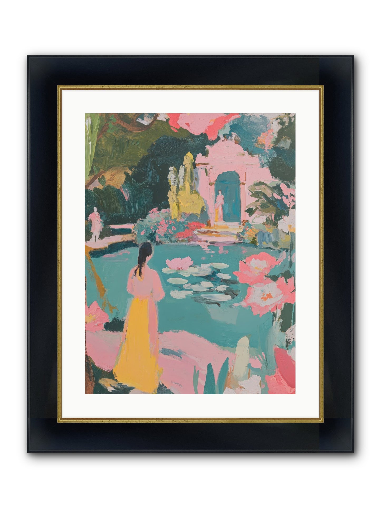 Piquant Sonnet Framed Print - Wide Black w/Gold 18x24