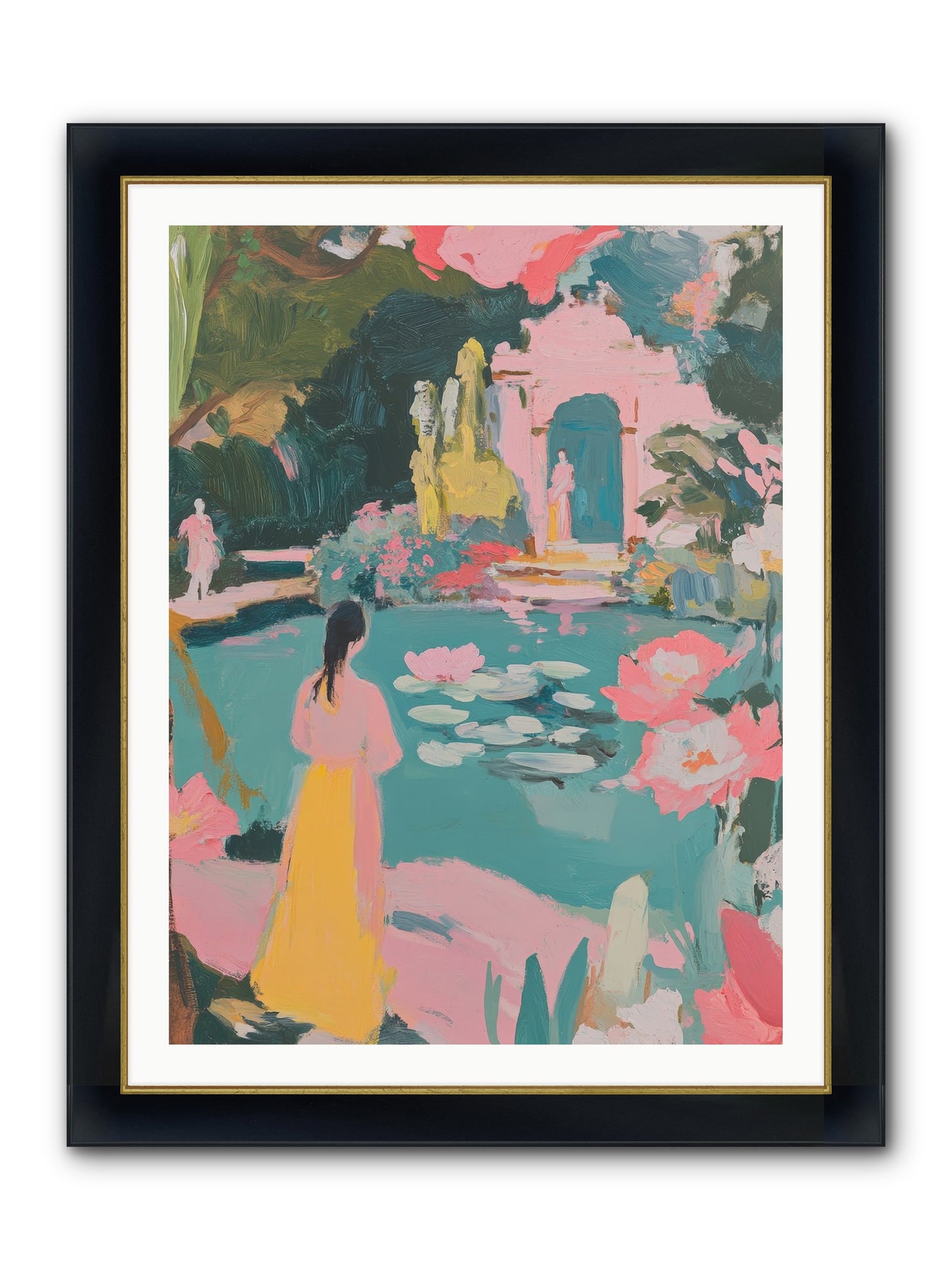 Piquant Sonnet Framed Print - Wide Black w/Gold 30x40