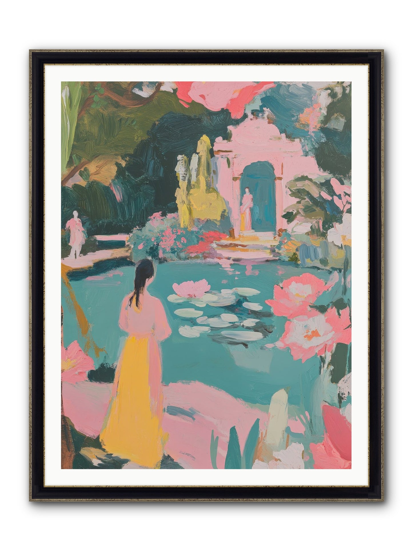 Piquant Sonnet Framed Print - Black & Gold 36x48