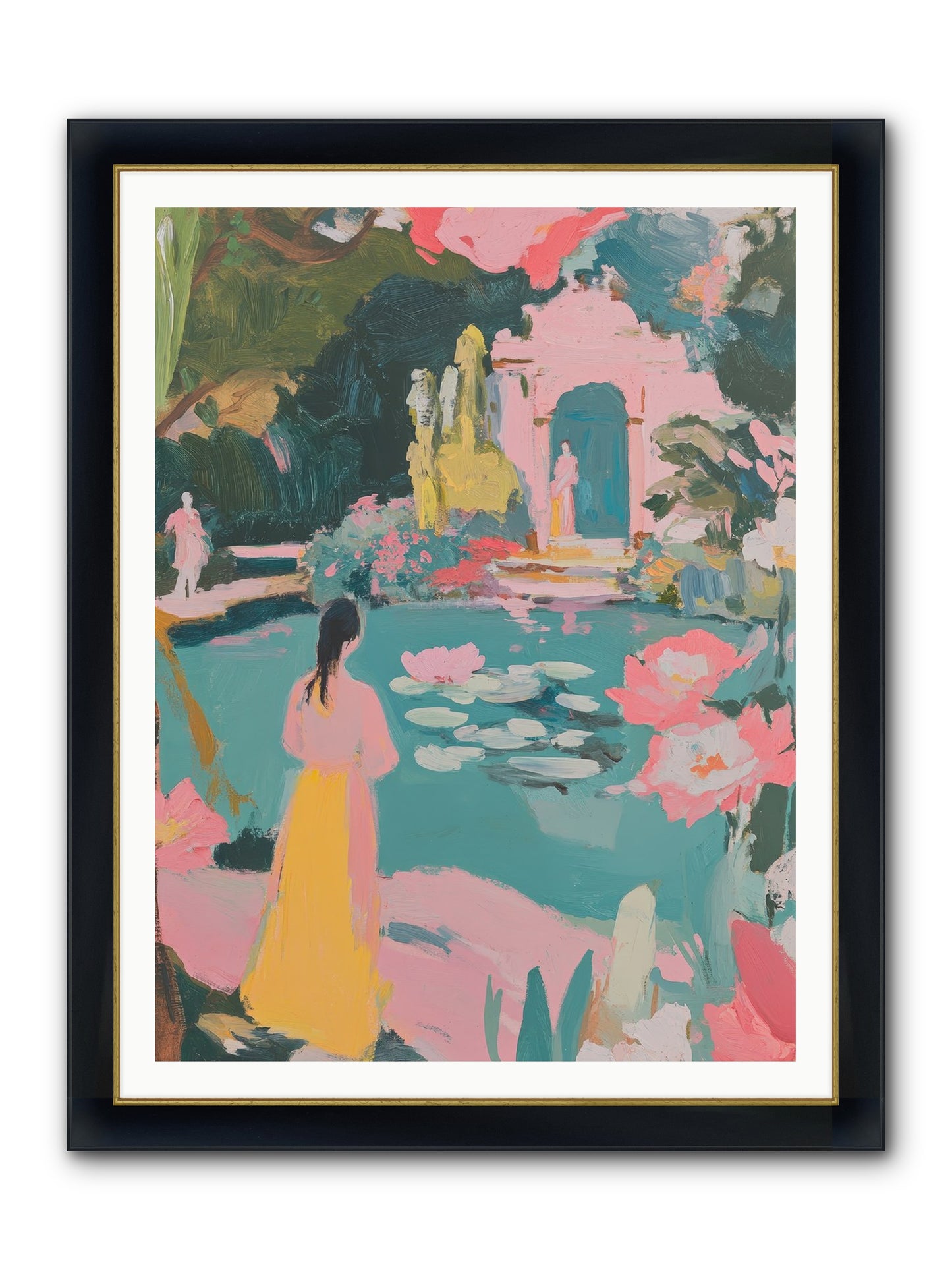 Piquant Sonnet Framed Print - Wide Black w/Gold 36x48