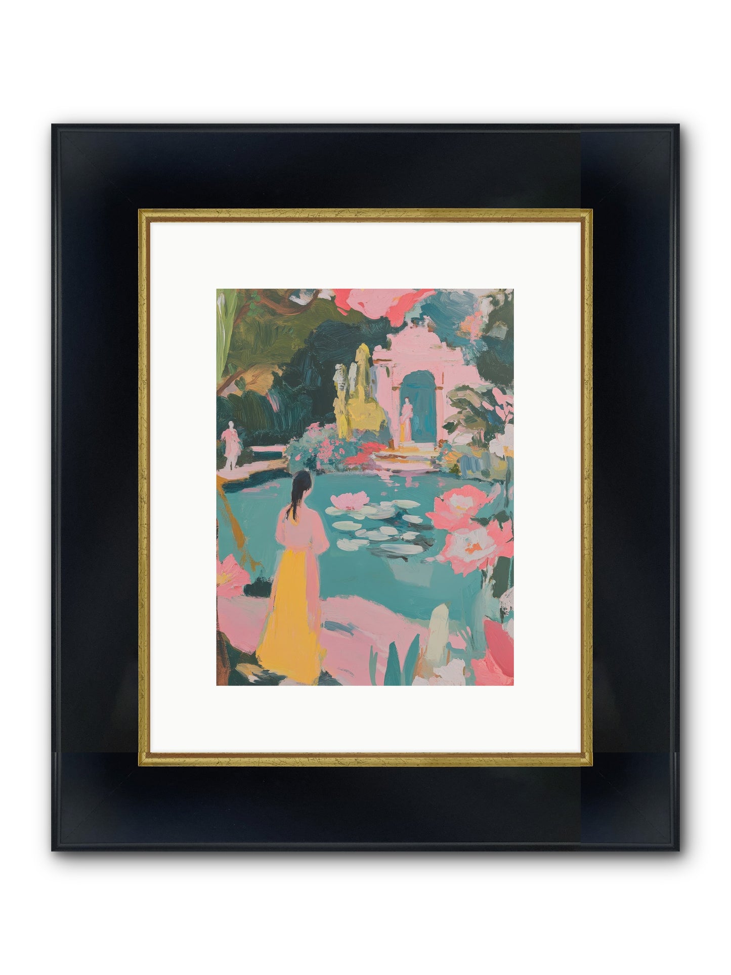 Piquant Sonnet Framed Print - Wide Black w/Gold 9x12