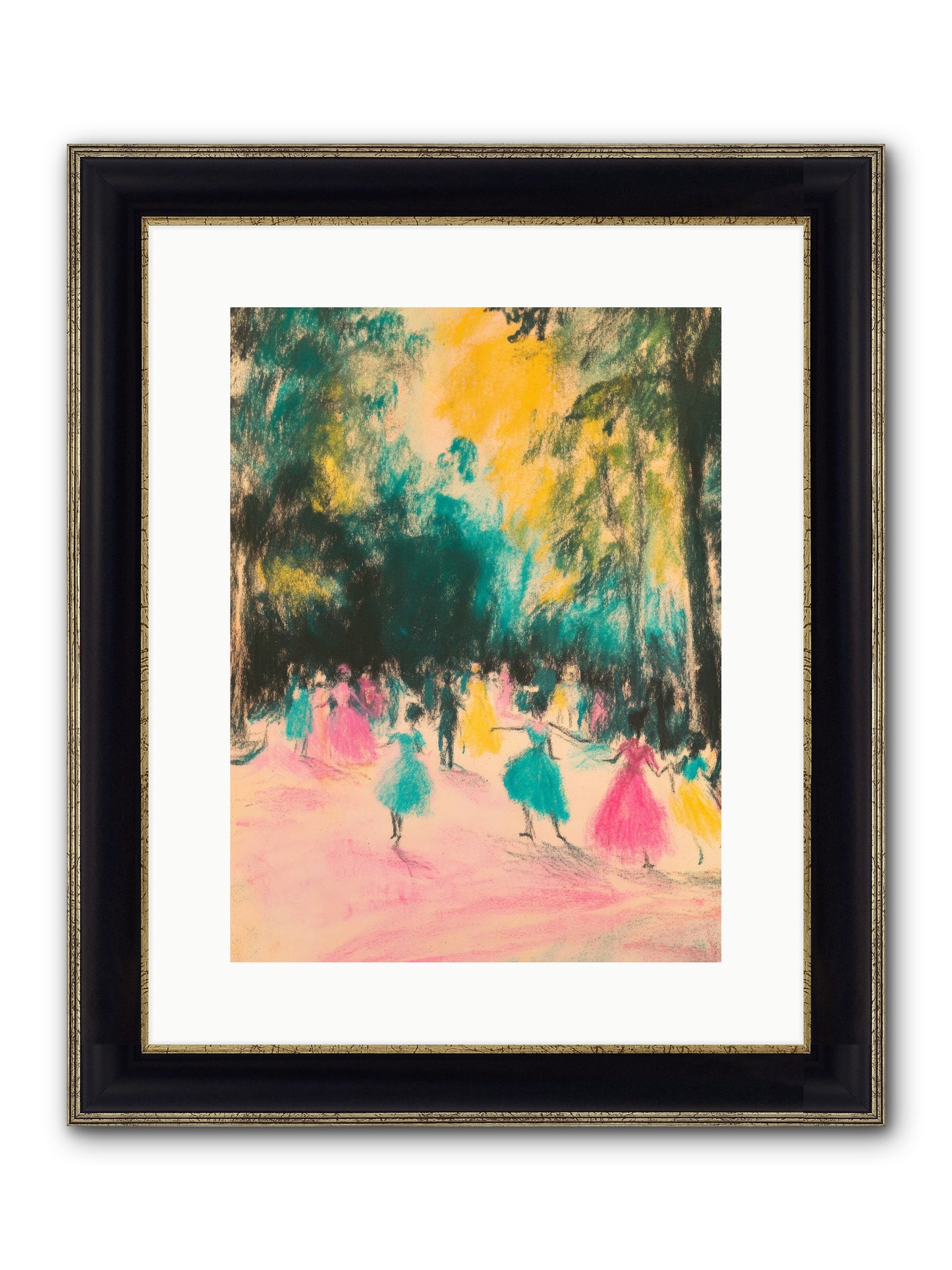 Pirouette's Night Dance Framed Print - Black & Gold 12x16