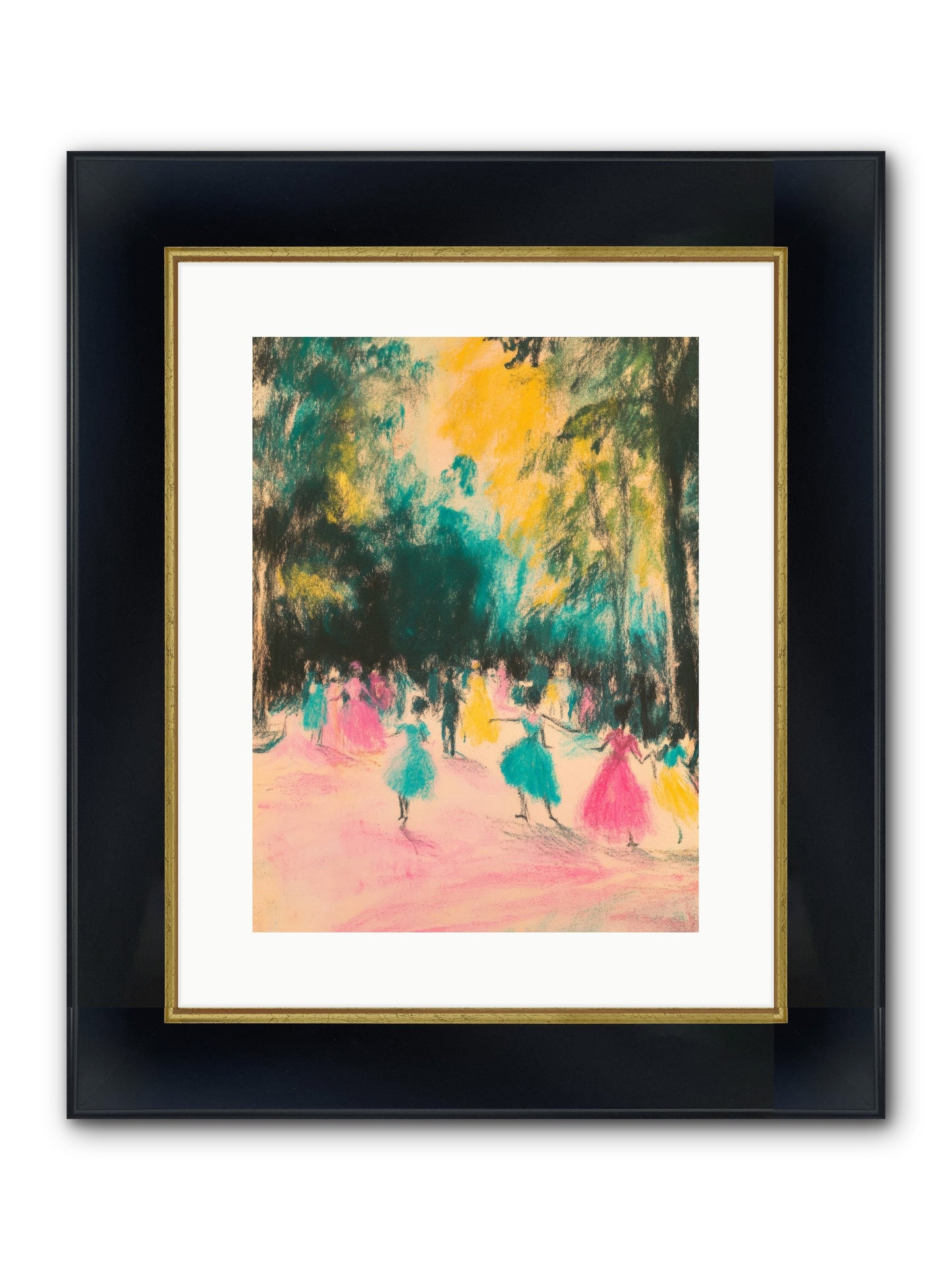 Pirouette's Night Dance Framed Print - Wide Black w/Gold 12x16