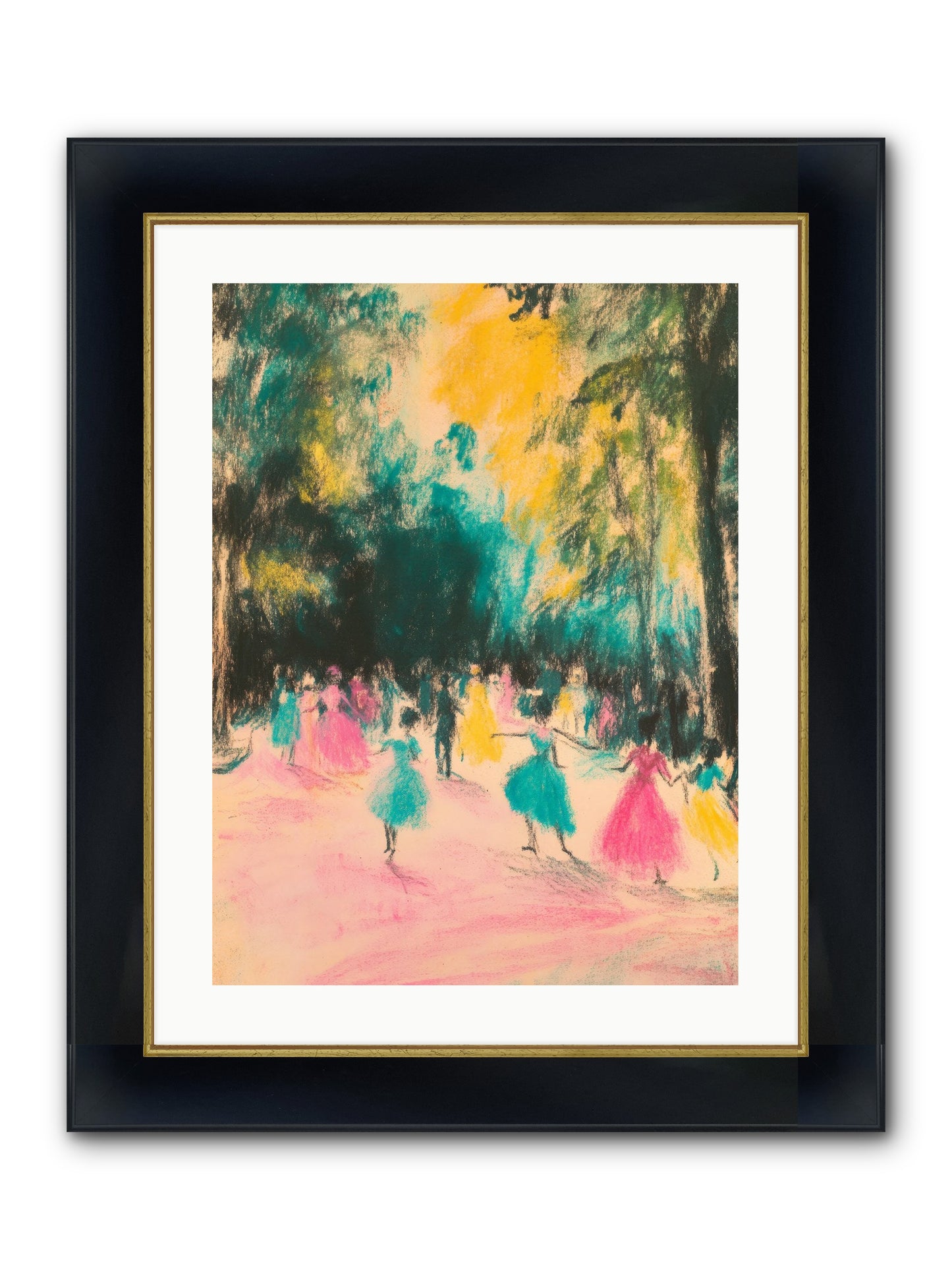 Pirouette's Night Dance Framed Print - Wide Black w/Gold 18x24