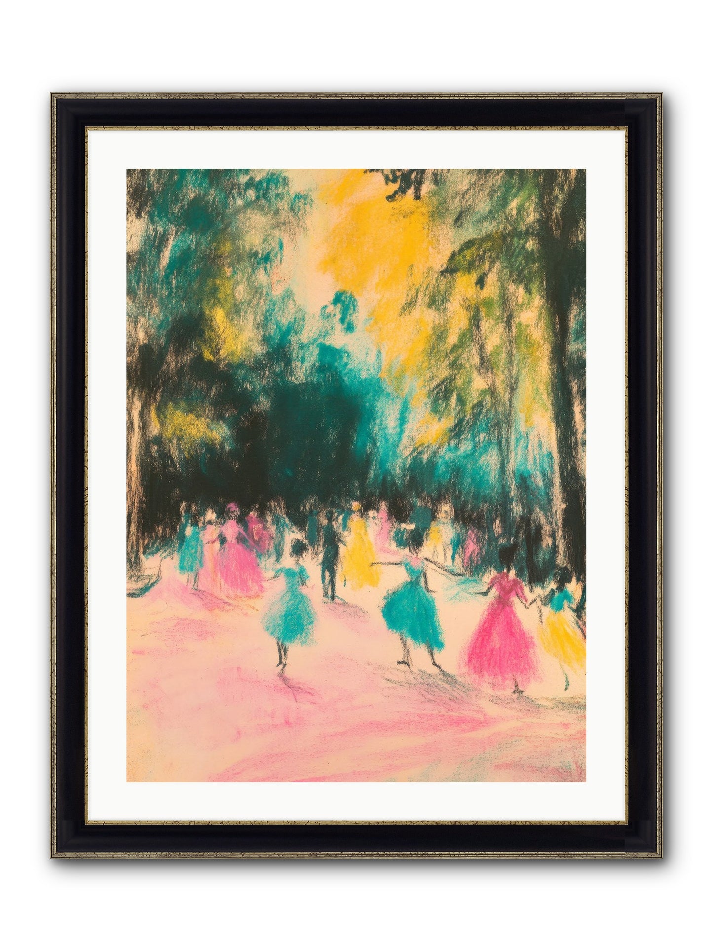 Pirouette's Night Dance Framed Print - Black & Gold 24x32