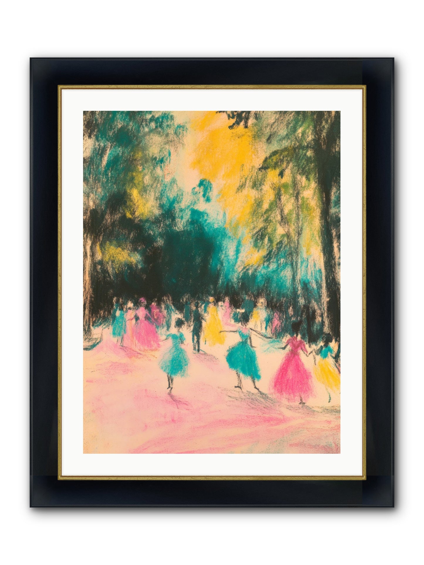 Pirouette's Night Dance Framed Print - Wide Black w/Gold 24x32