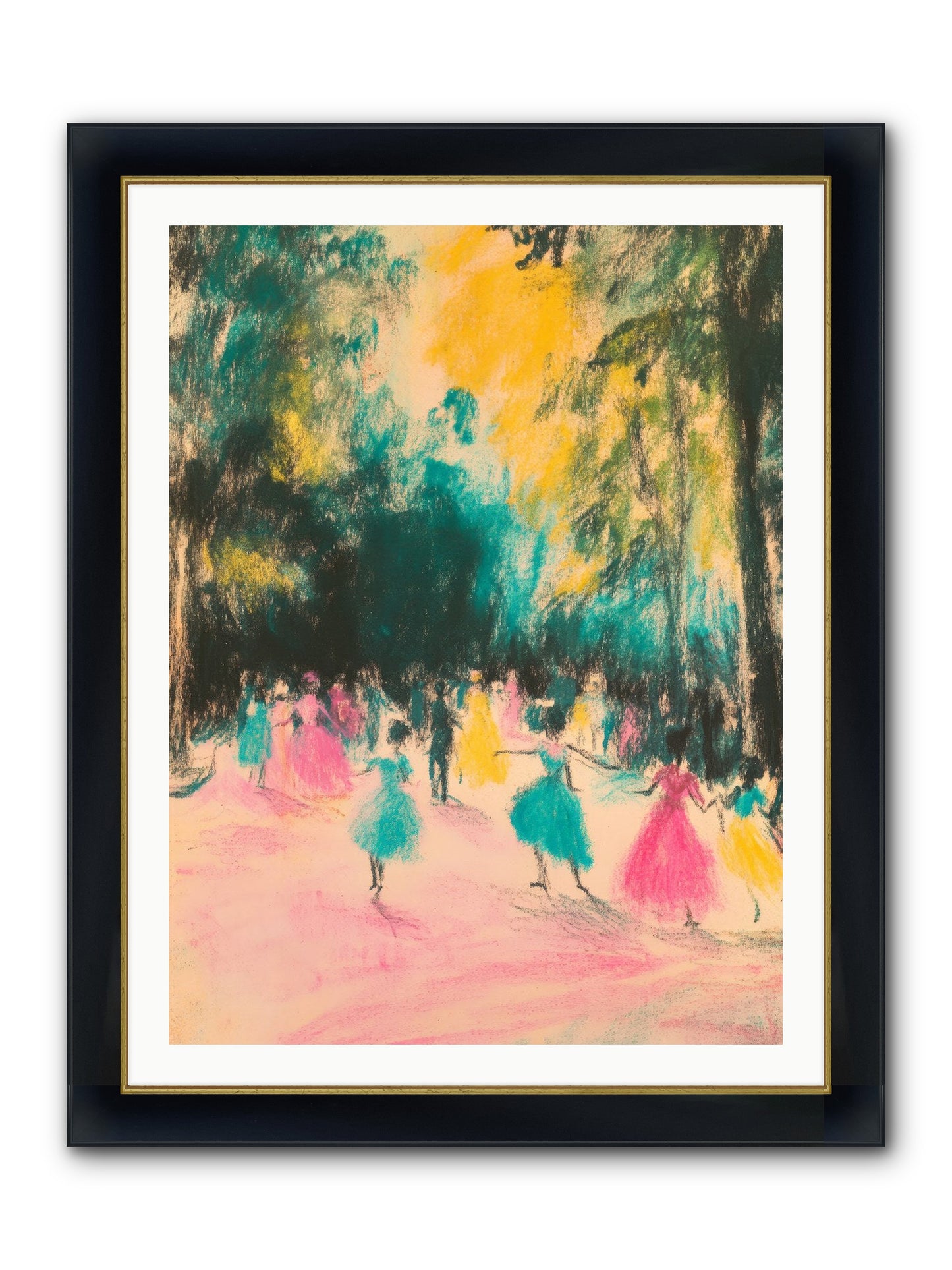 Pirouette's Night Dance Framed Print - Wide Black w/Gold 30x40