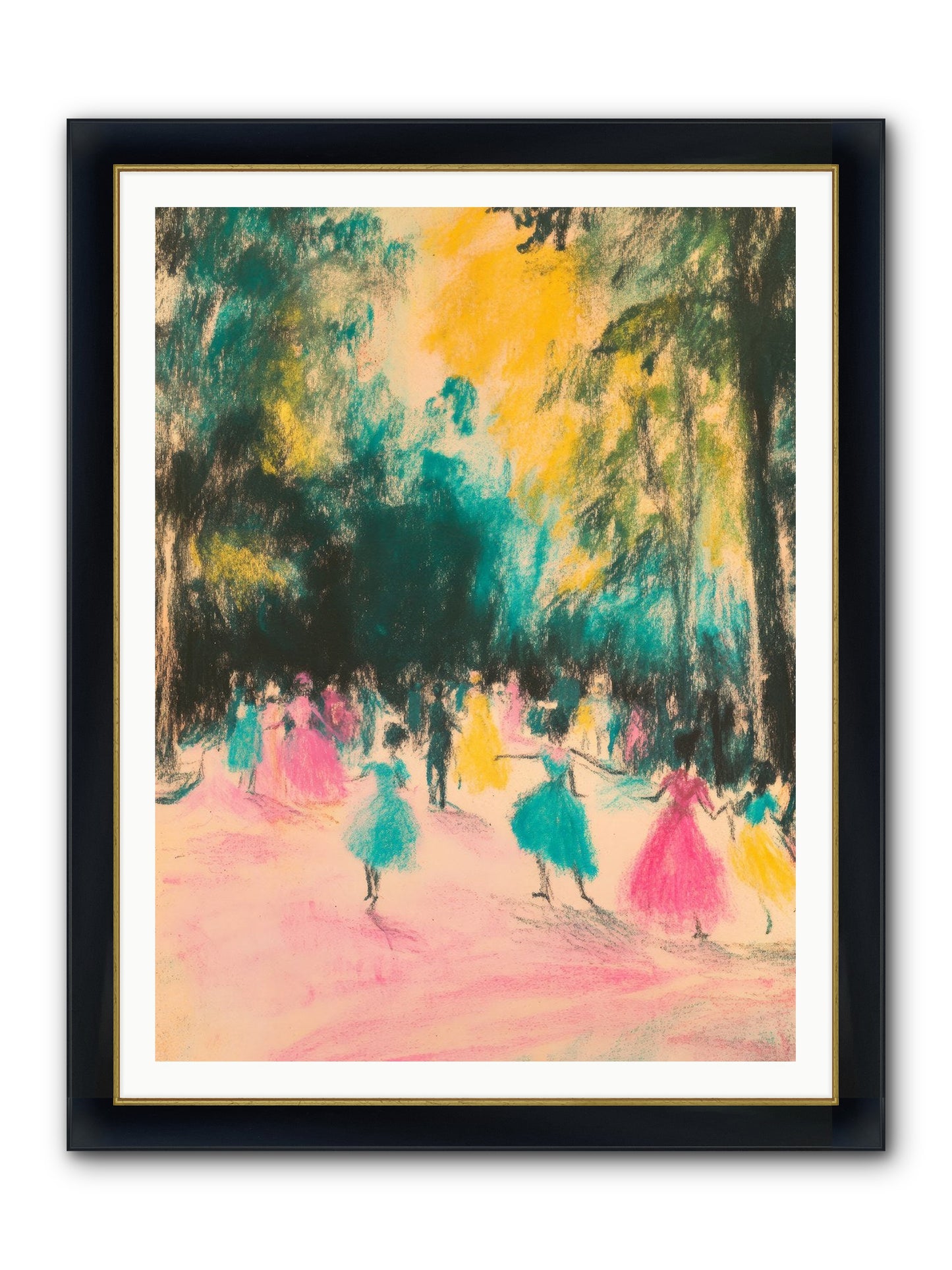Pirouette's Night Dance Framed Print - Wide Black w/Gold 36x48