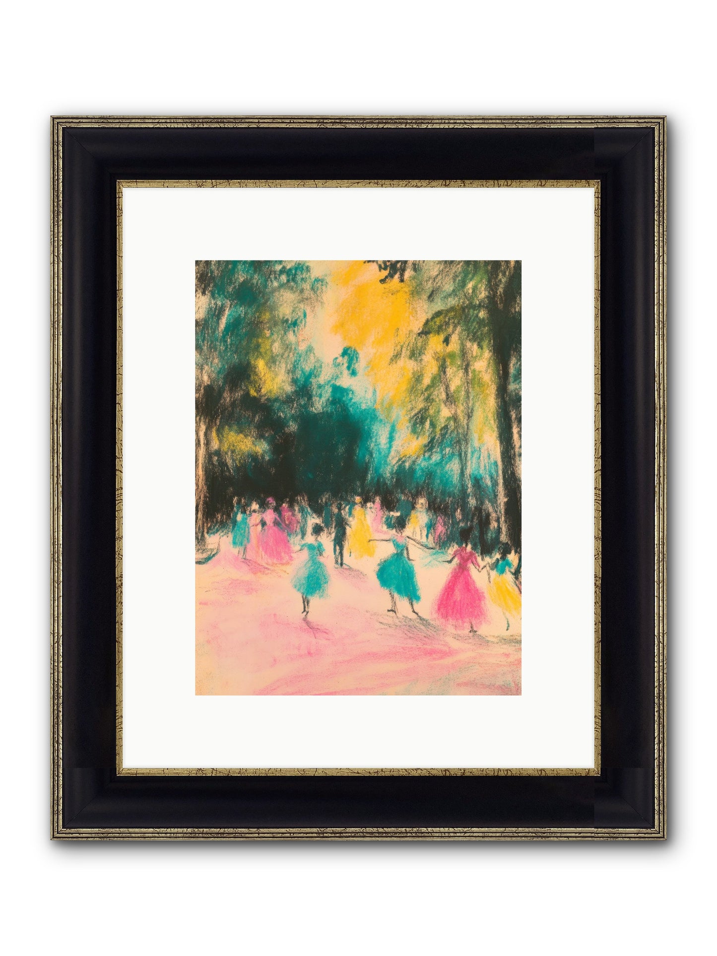 Pirouette's Night Dance Framed Print - Black & Gold 9x12