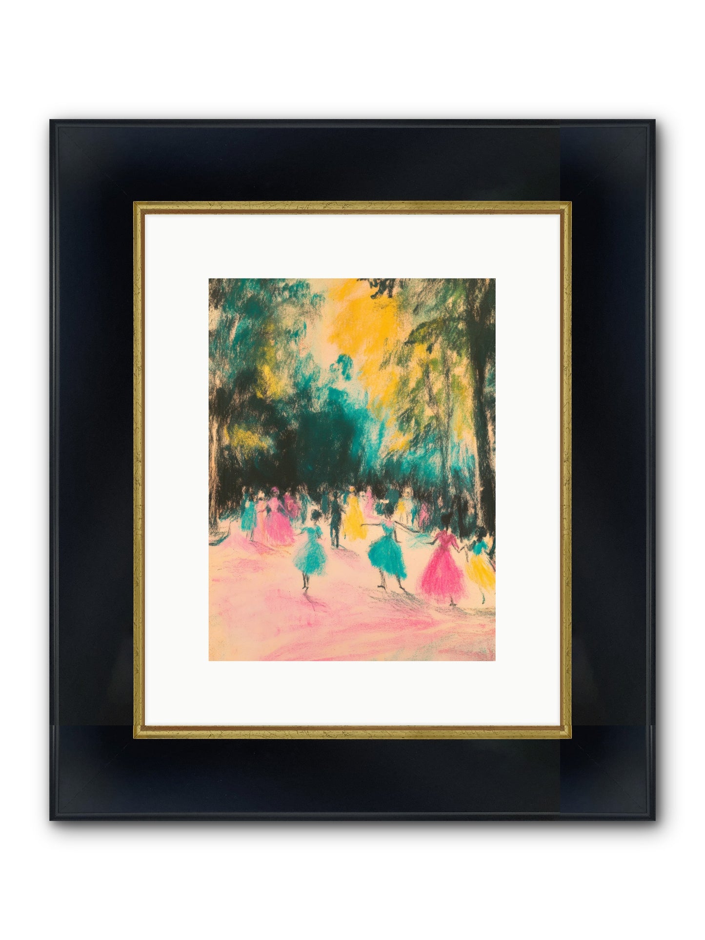 Pirouette's Night Dance Framed Print - Wide Black w/Gold 9x12