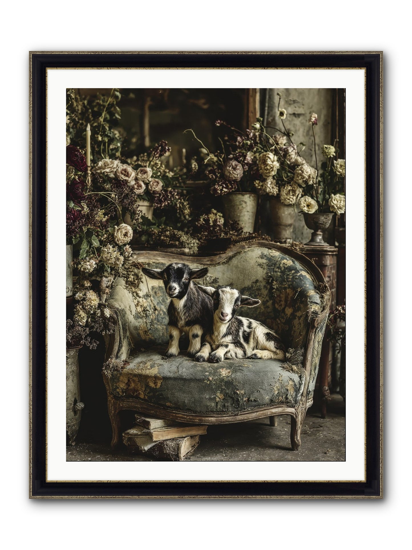 Pixie Dust Framed Print - Black & Gold 30x40