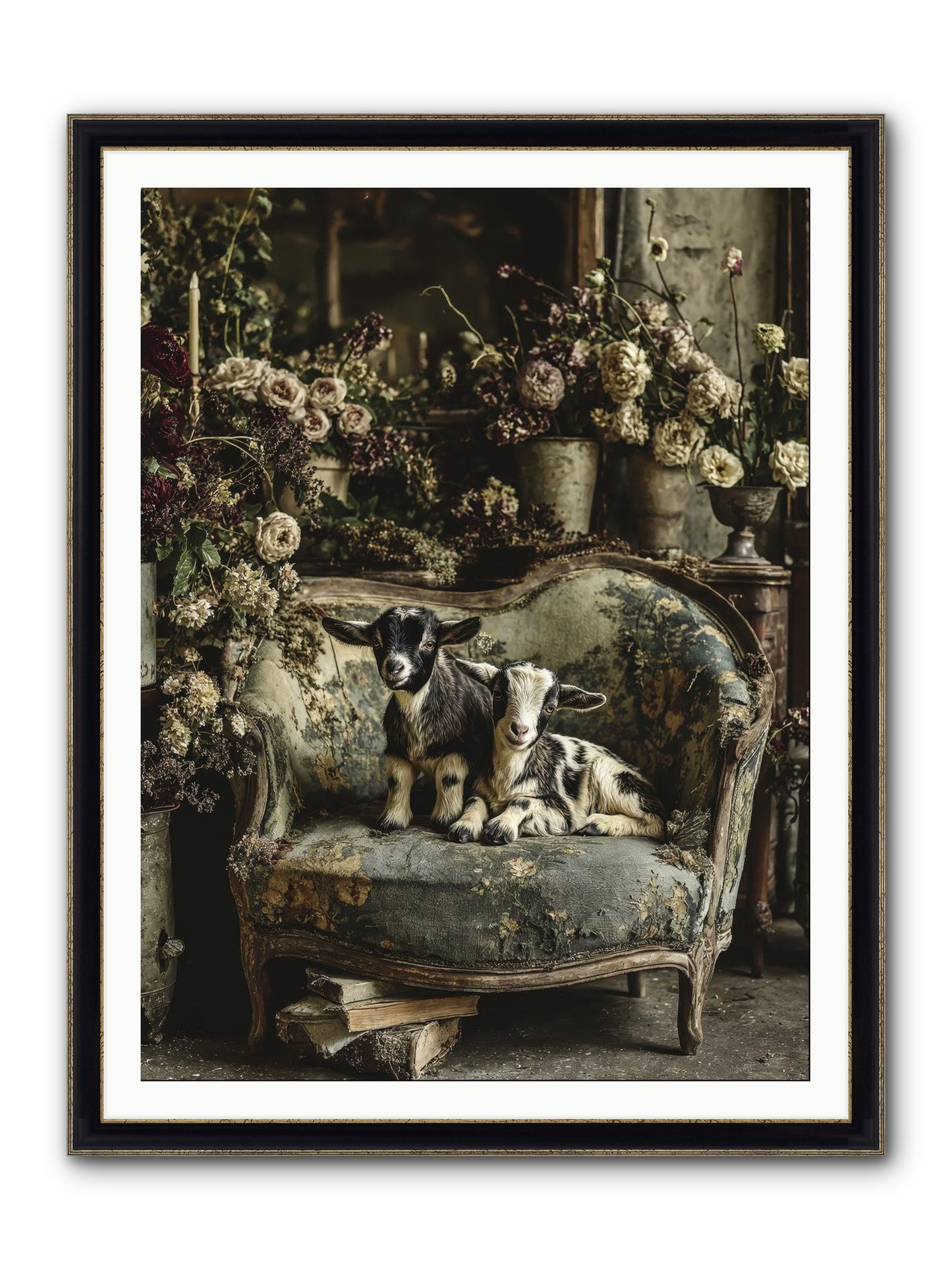 Pixie Dust Framed Print - Black & Gold 36x48