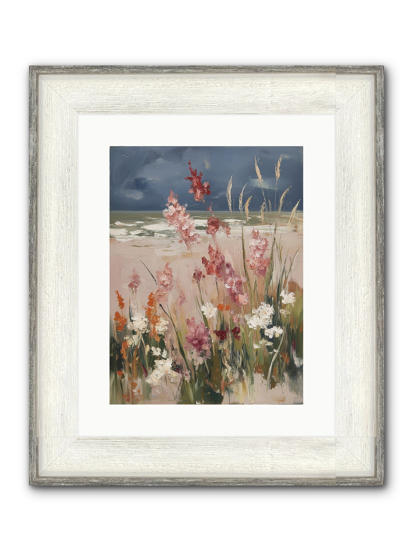 Plains Court The Sea Framed Print - Driftwood White 12x16