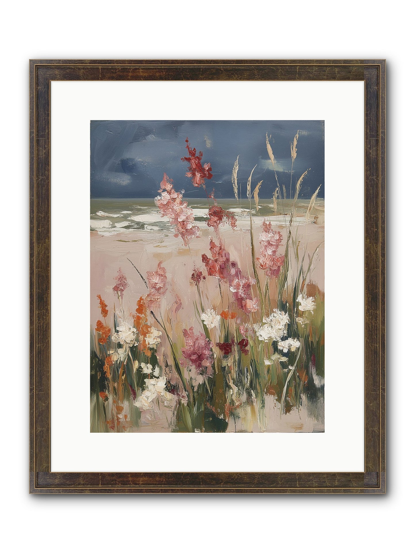 Plains Court The Sea Framed Print - Slimwoods Black/Gold 12x16