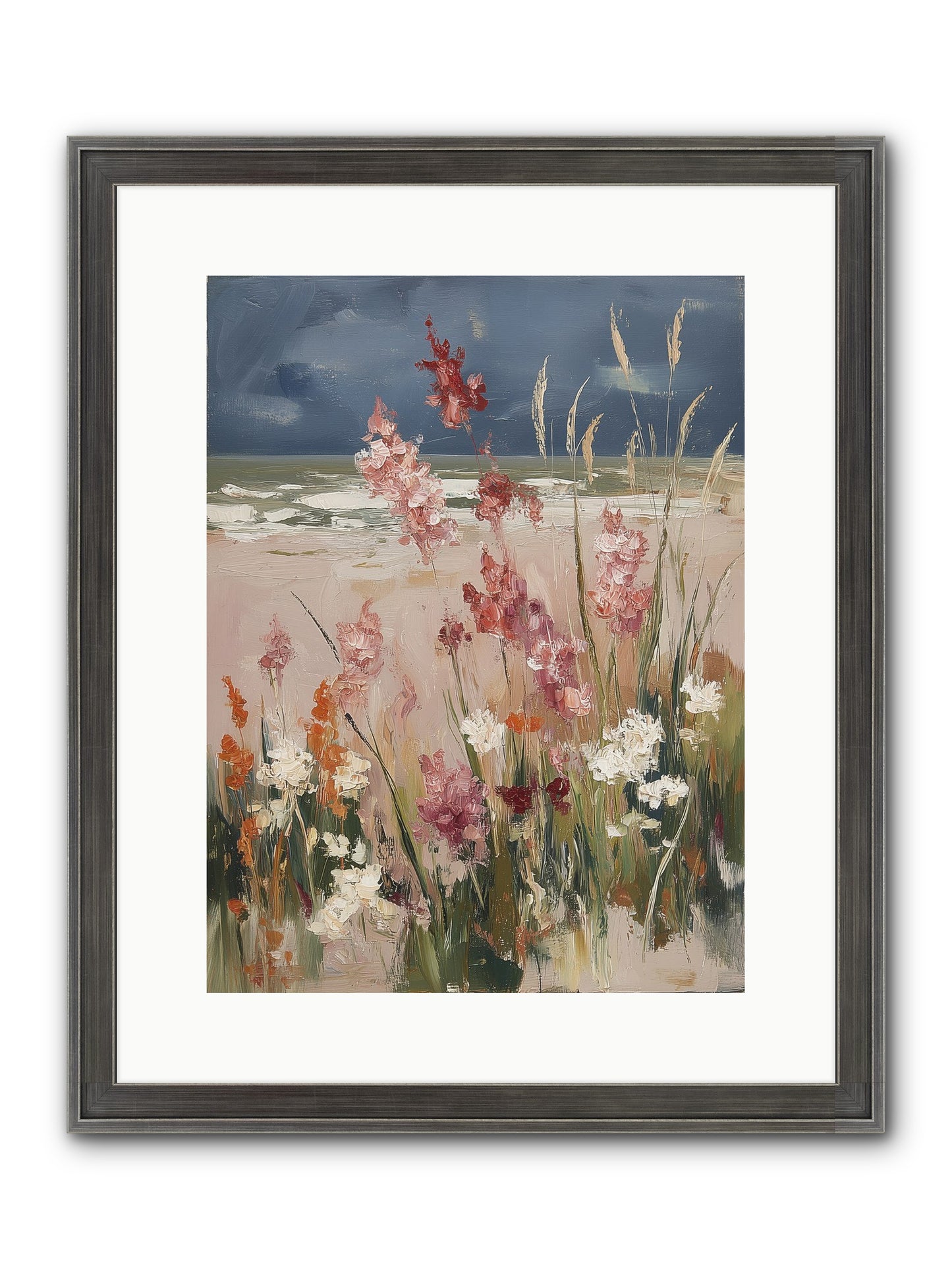 Plains Court The Sea Framed Print - Slimwoods Black/Silver 12x16