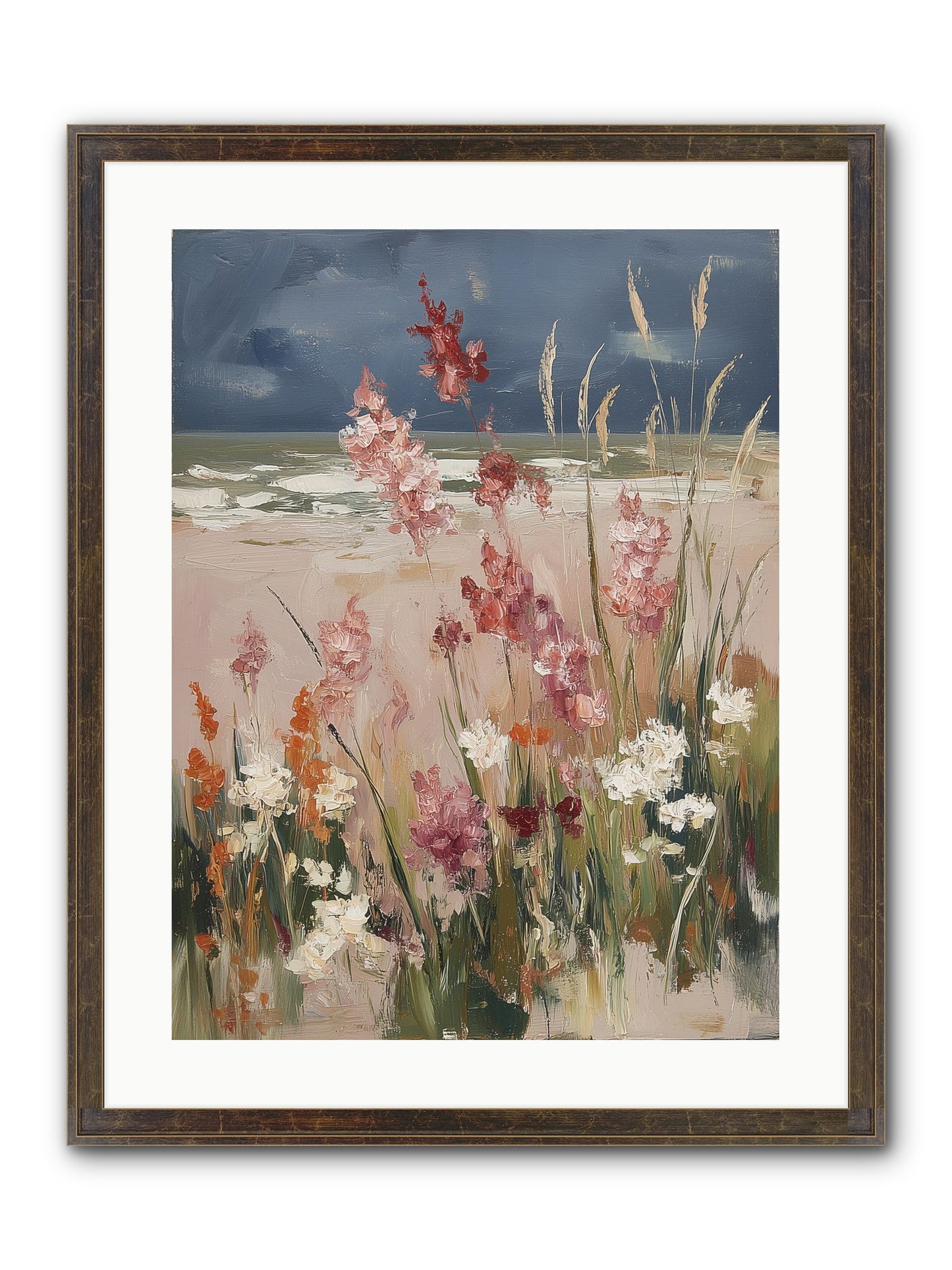 Plains Court The Sea Framed Print - Slimwoods Black/Gold 18x24