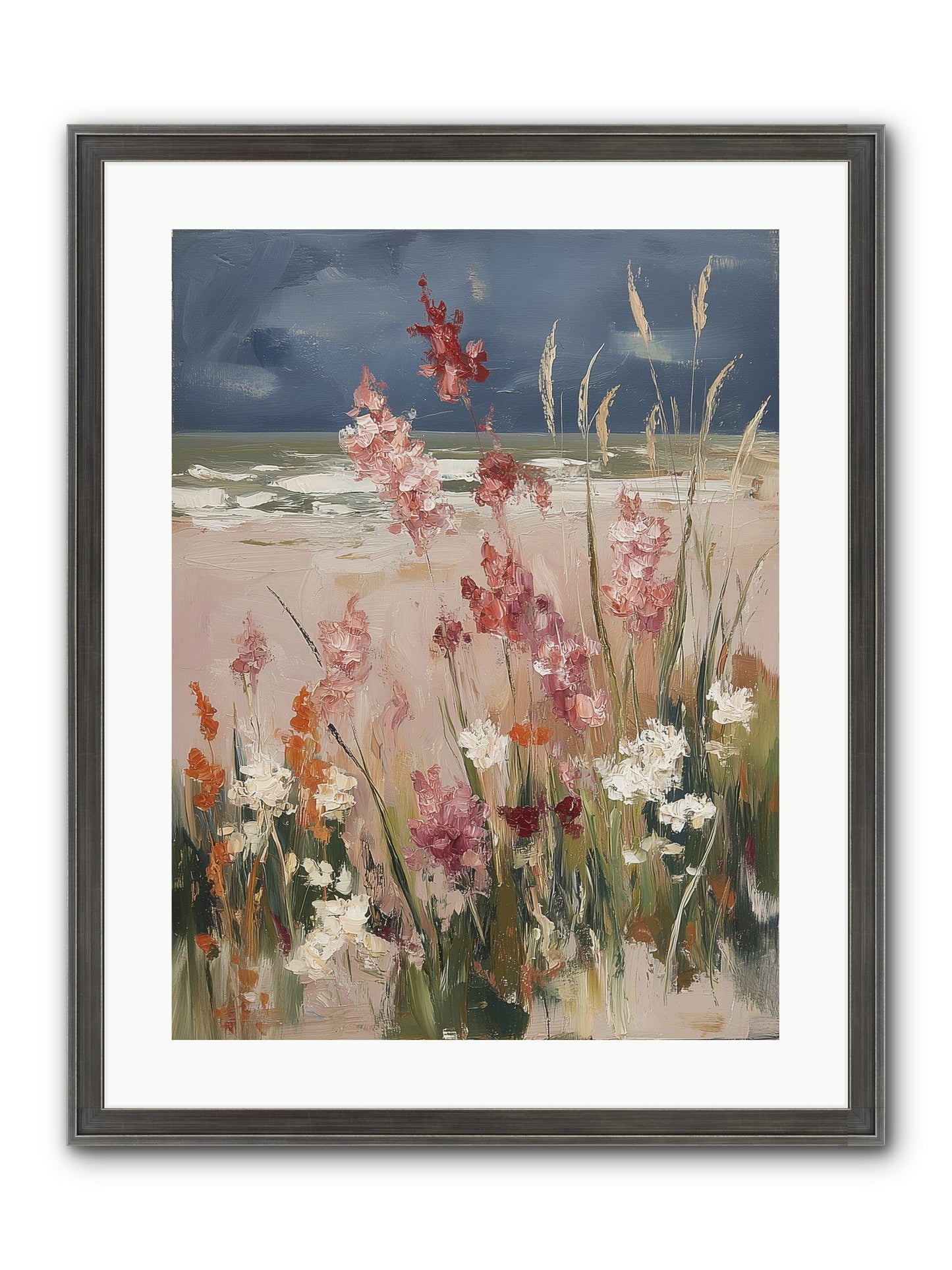 Plains Court The Sea Framed Print - Slimwoods Black/Silver 18x24