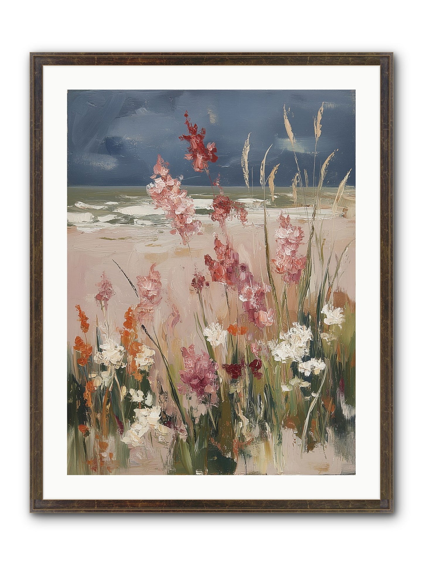 Plains Court The Sea Framed Print - Slimwoods Black/Gold 24x32