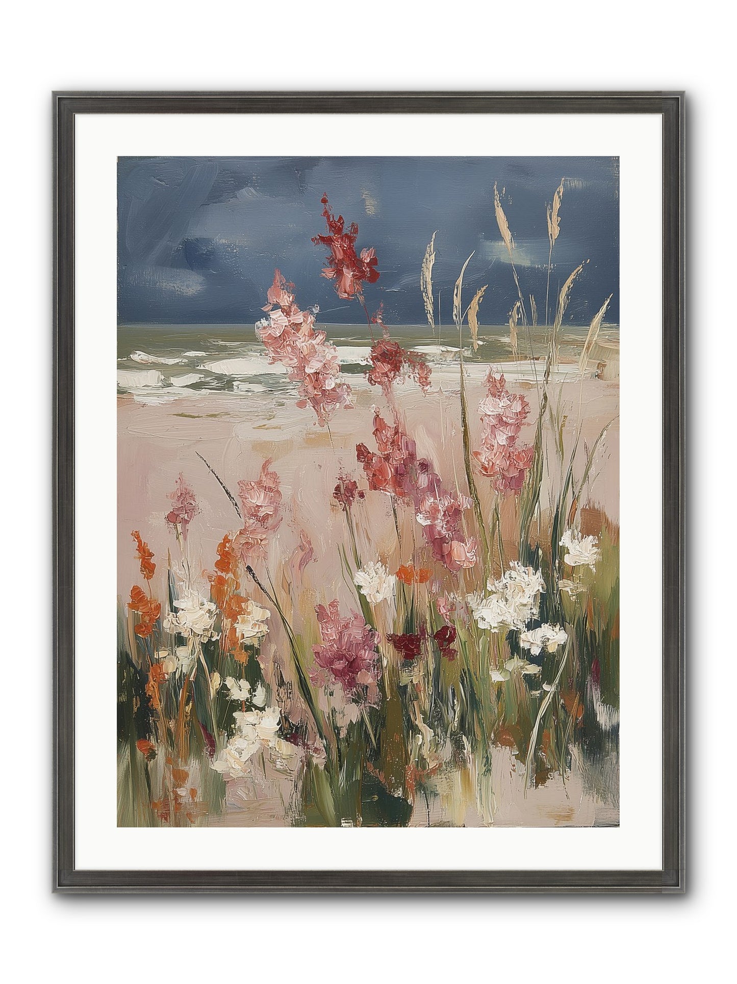 Plains Court The Sea Framed Print - Slimwoods Black/Silver 24x32
