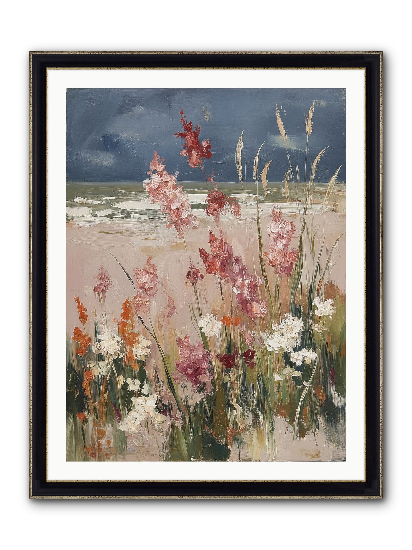 Plains Court The Sea Framed Print - Black & Gold 30x40
