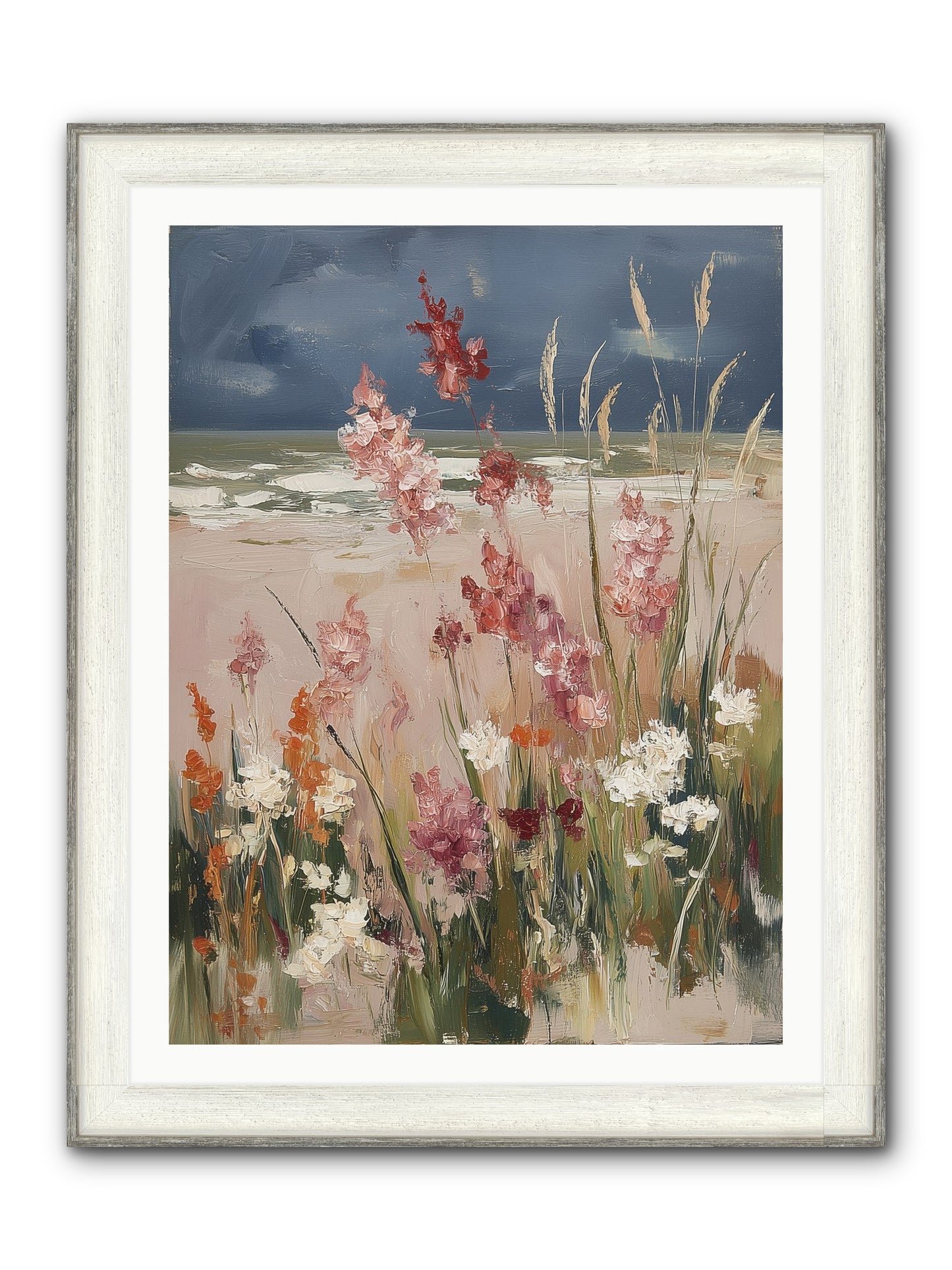 Plains Court The Sea Framed Print - Driftwood White 30x40