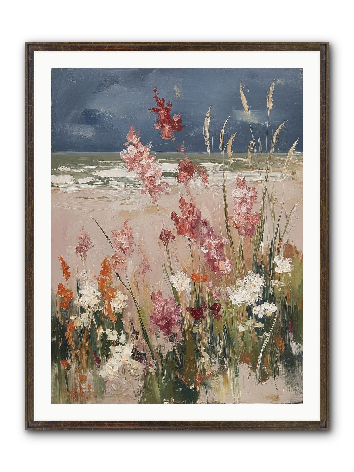 Plains Court The Sea Framed Print - Slimwoods Black/Gold 30x40