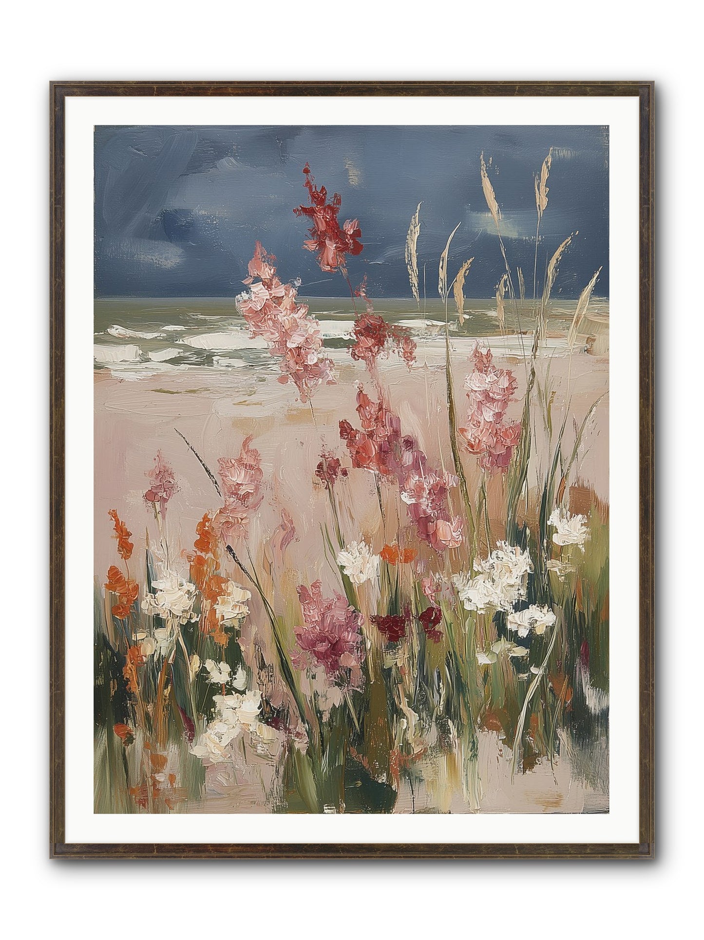 Plains Court The Sea Framed Print - Slimwoods Black/Gold 36x48