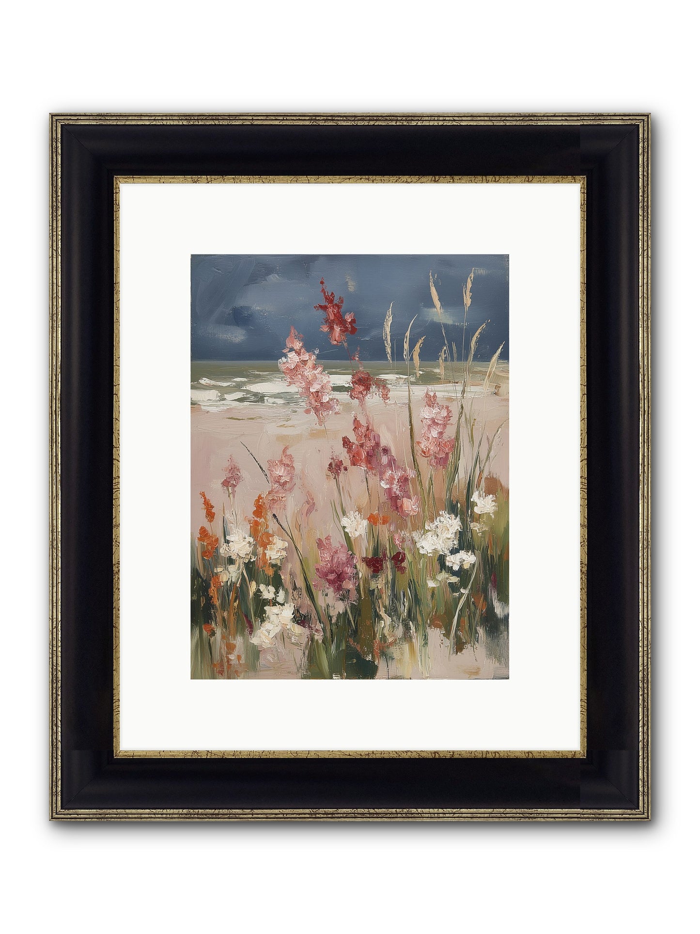 Plains Court The Sea Framed Print - Black & Gold 9x12