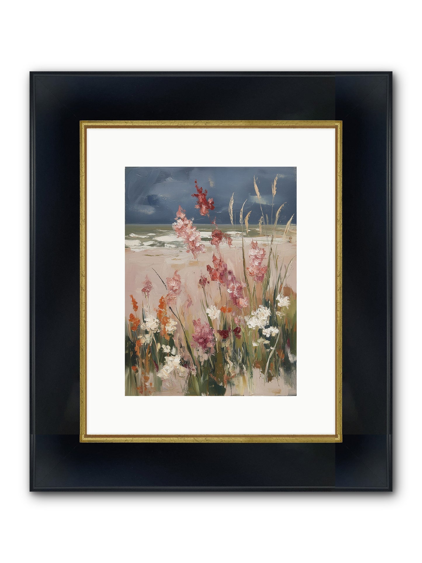 Plains Court The Sea Framed Print - Wide Black w/Gold 9x12
