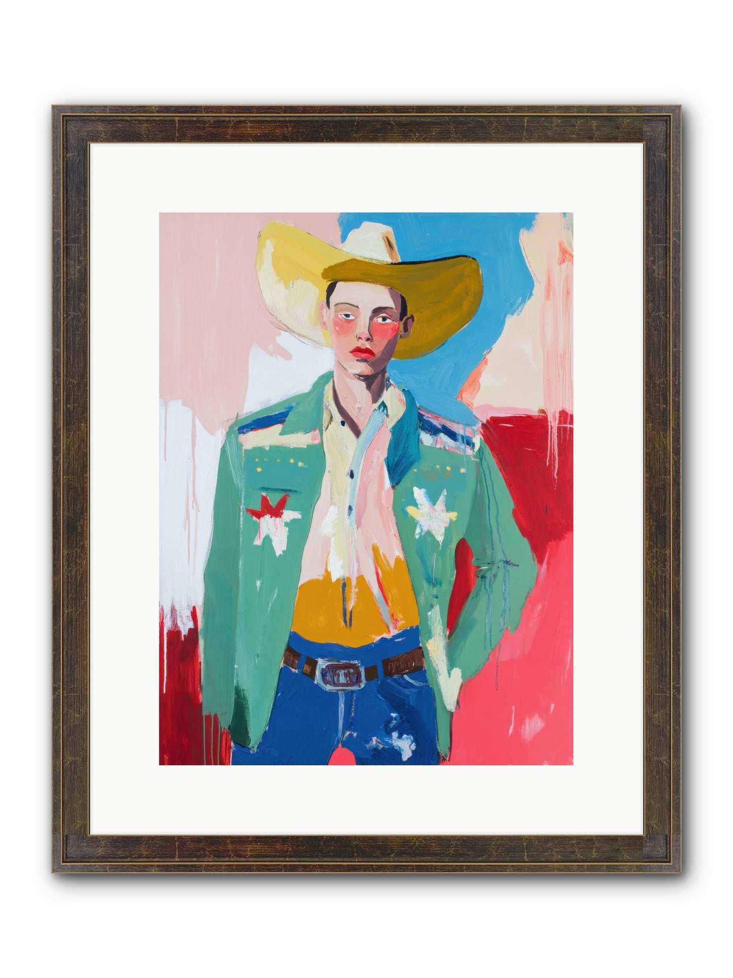 Plains Drifter Framed Print - Slimwoods Black/Gold 12x16