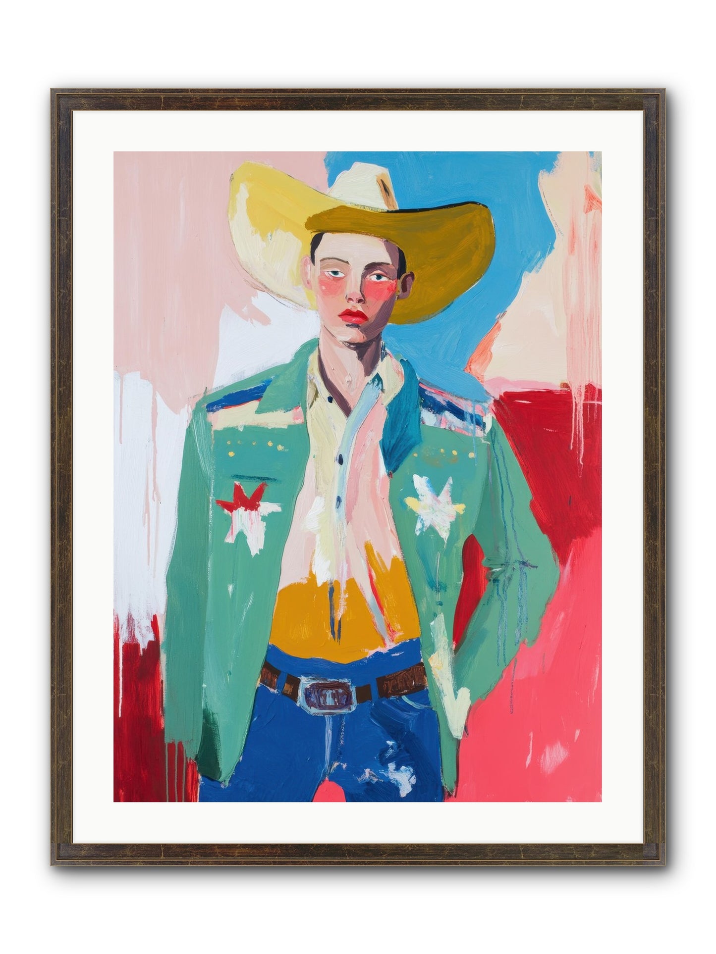 Plains Drifter Framed Print - Slimwoods Black/Gold 24x32