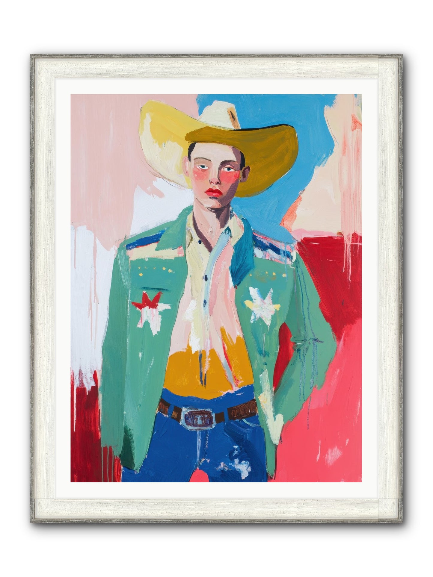 Plains Drifter Framed Print - Driftwood White 36x48