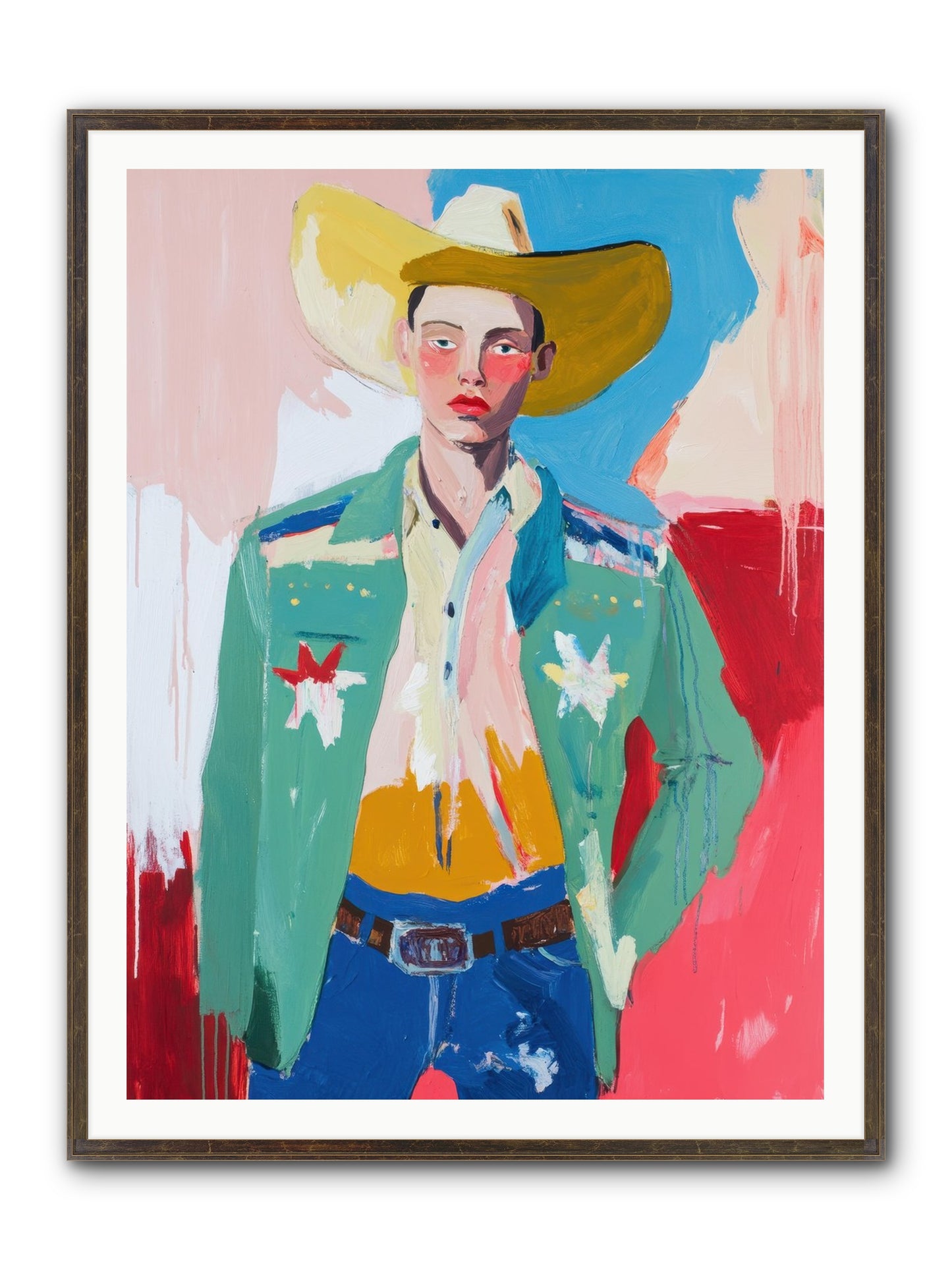 Plains Drifter Framed Print - Slimwoods Black/Gold 36x48