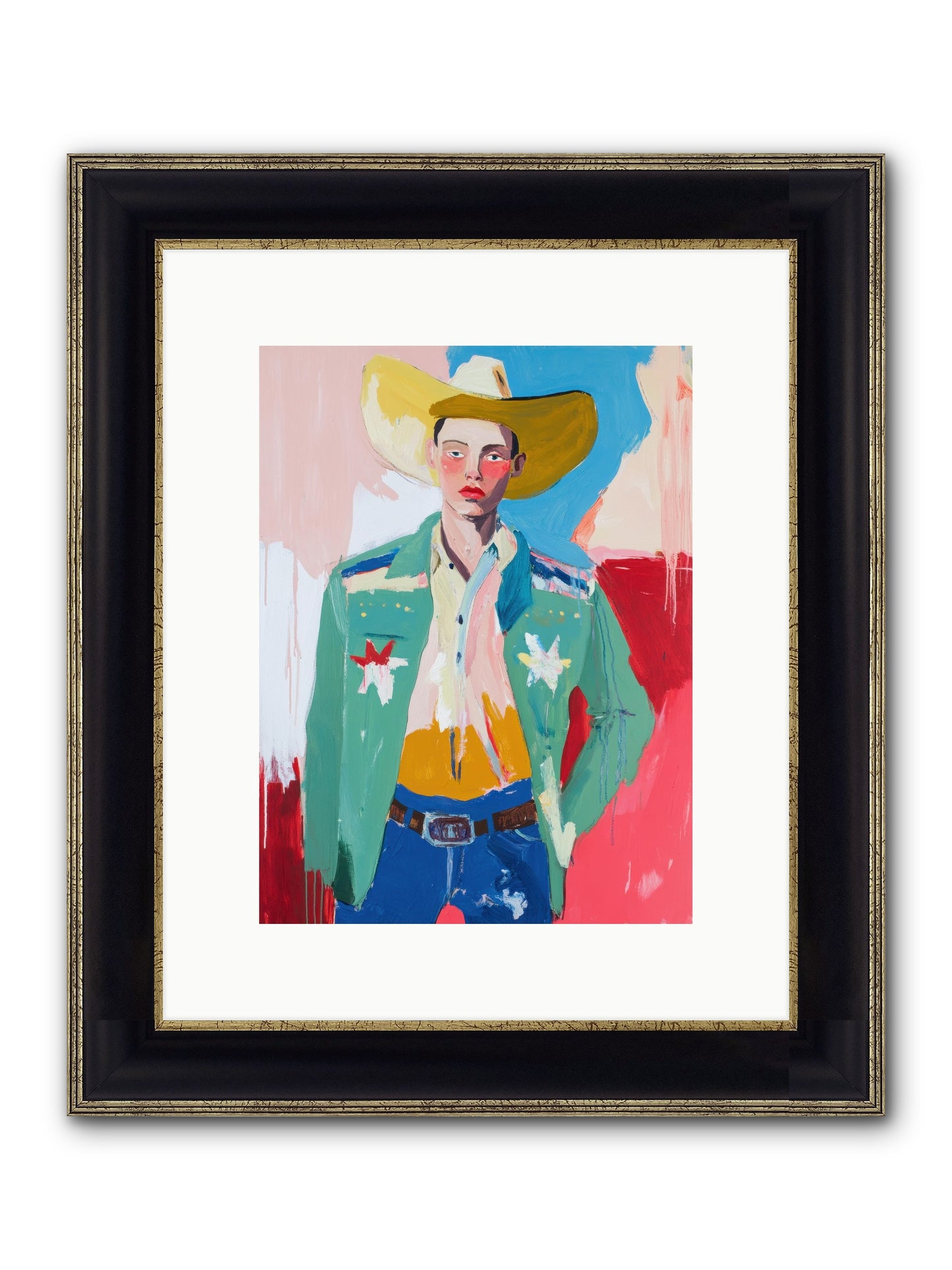 Plains Drifter Framed Print - Black & Gold 9x12