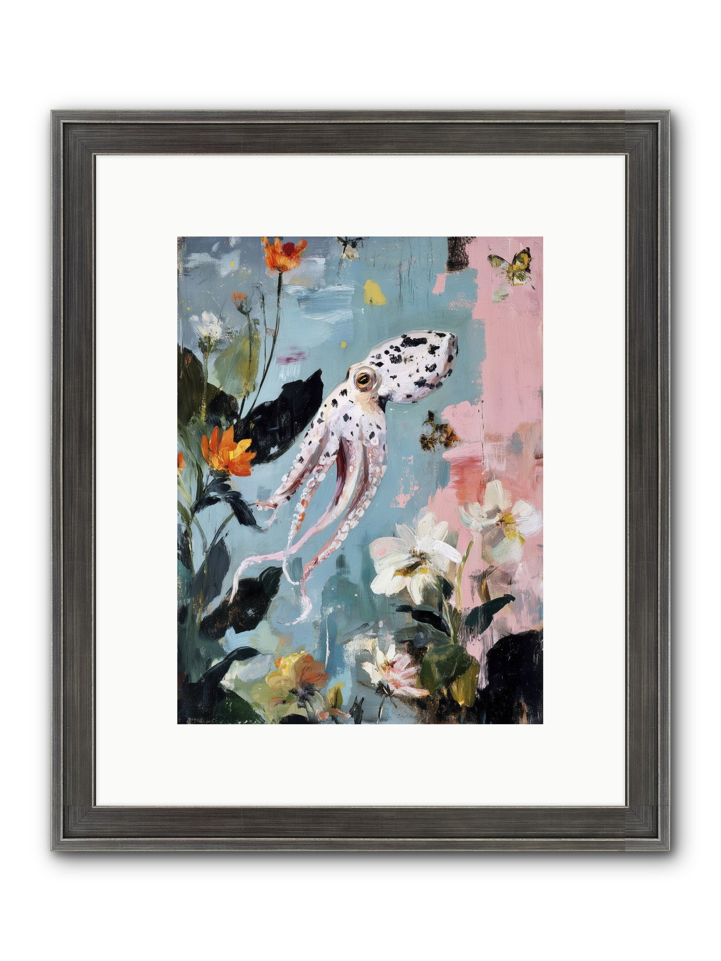 Playing In Blue Framed Print - Slimwoods Black/Silver 9x12
