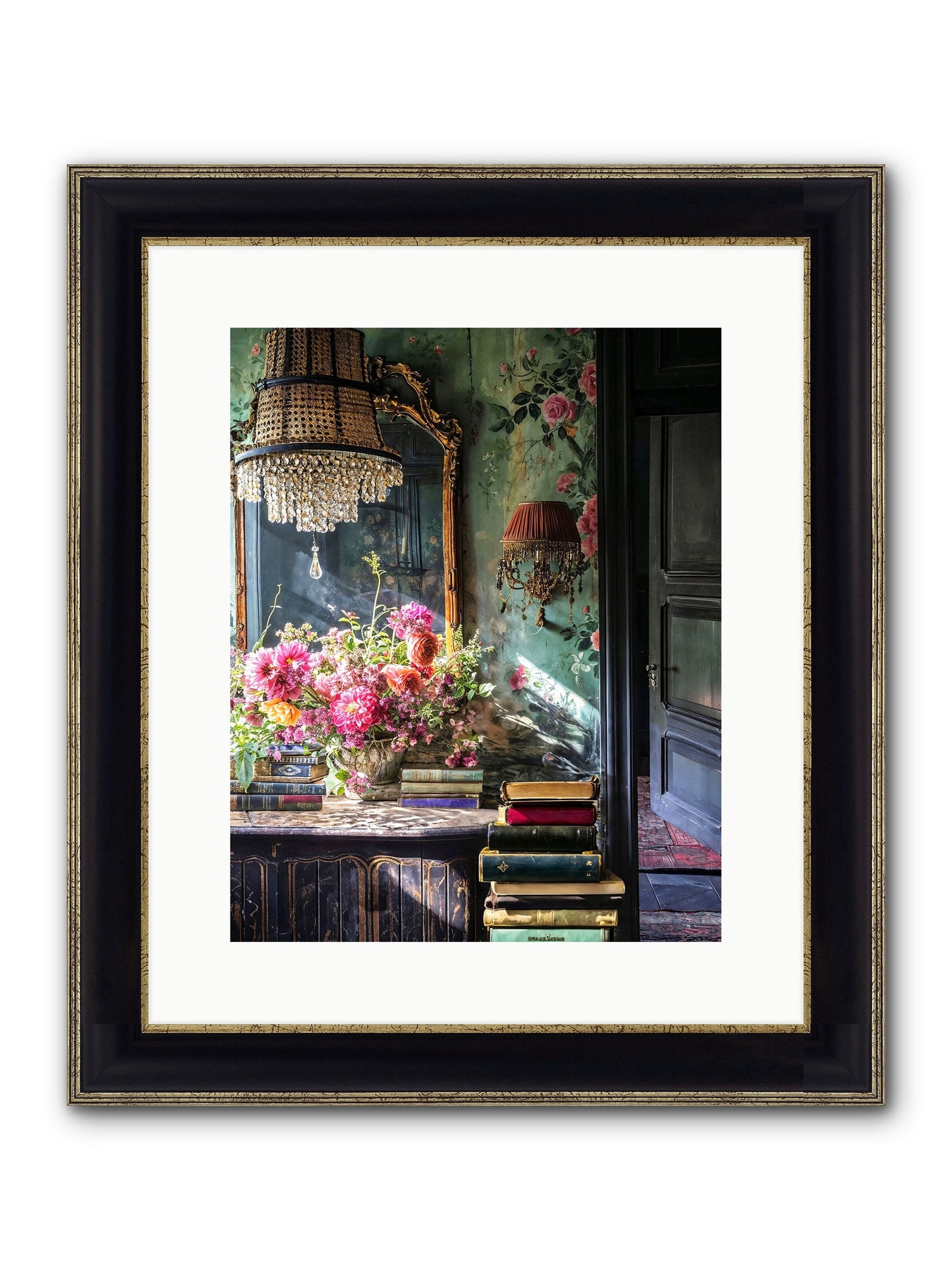Pleasantly Surprised Framed Print - Black & Gold 12x15