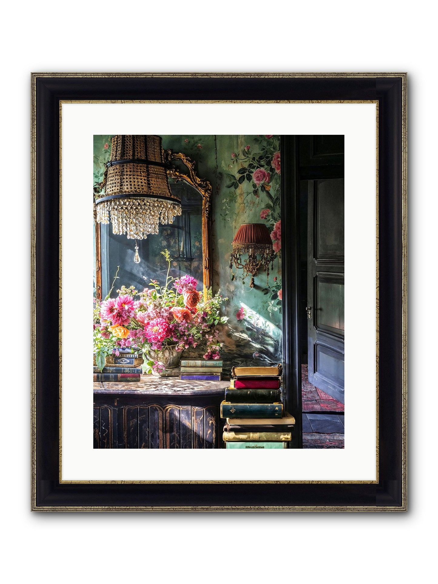 Pleasantly Surprised Framed Print - Black & Gold 16x20